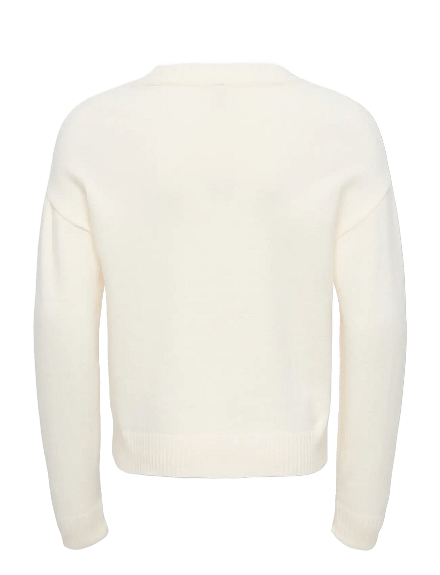 Kids Only - KOGLEVA LS HEART O-NECK CS KNT - cloud dancer - 1