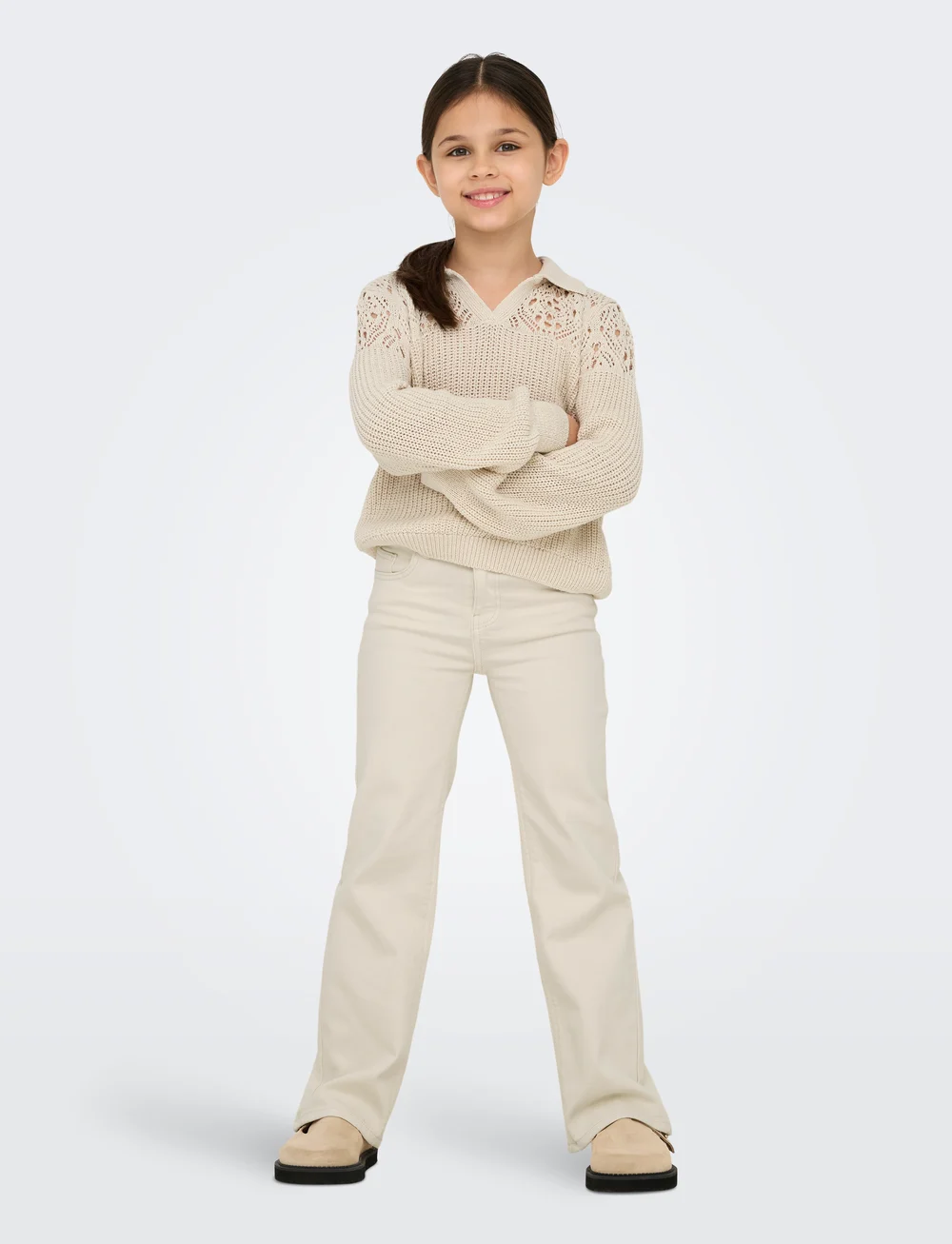 Kids Only - KOGMERYL LIFE LS POLO NECK KNT - pullover - birch - 4