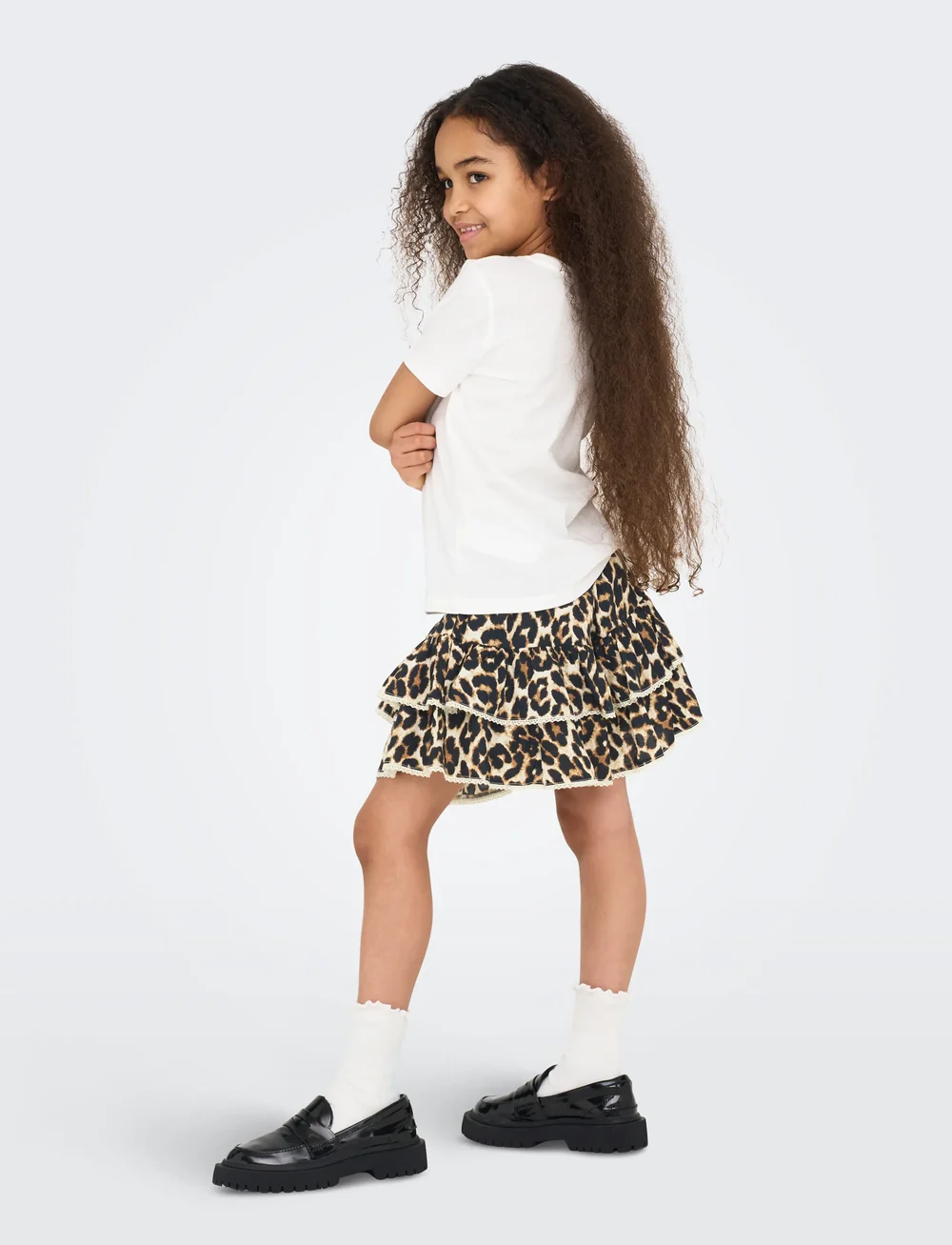 Kids Only - KOGGLOW LIFE TAPED EDGE SKORT AOP WVN - miniseelikud - black - 3