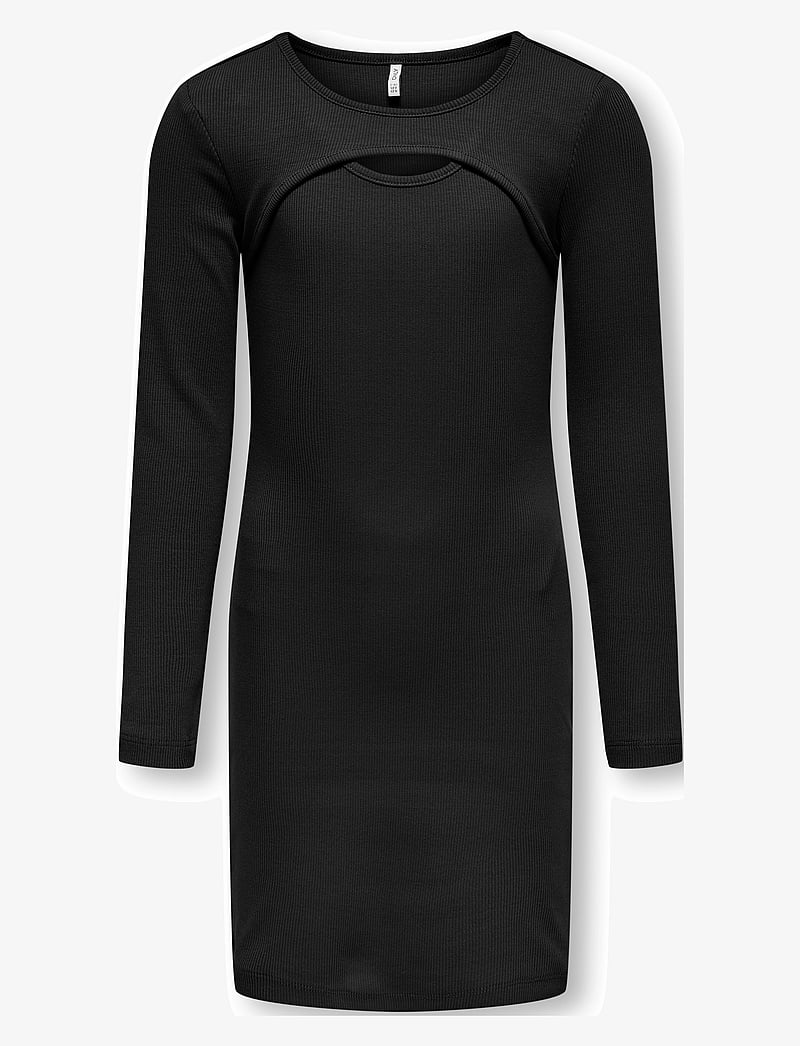 Kids Only - KOGNESSA LIFE CUTOUT BODYCON DRESS JRS - långärmade vardagsklänningar - black - 0