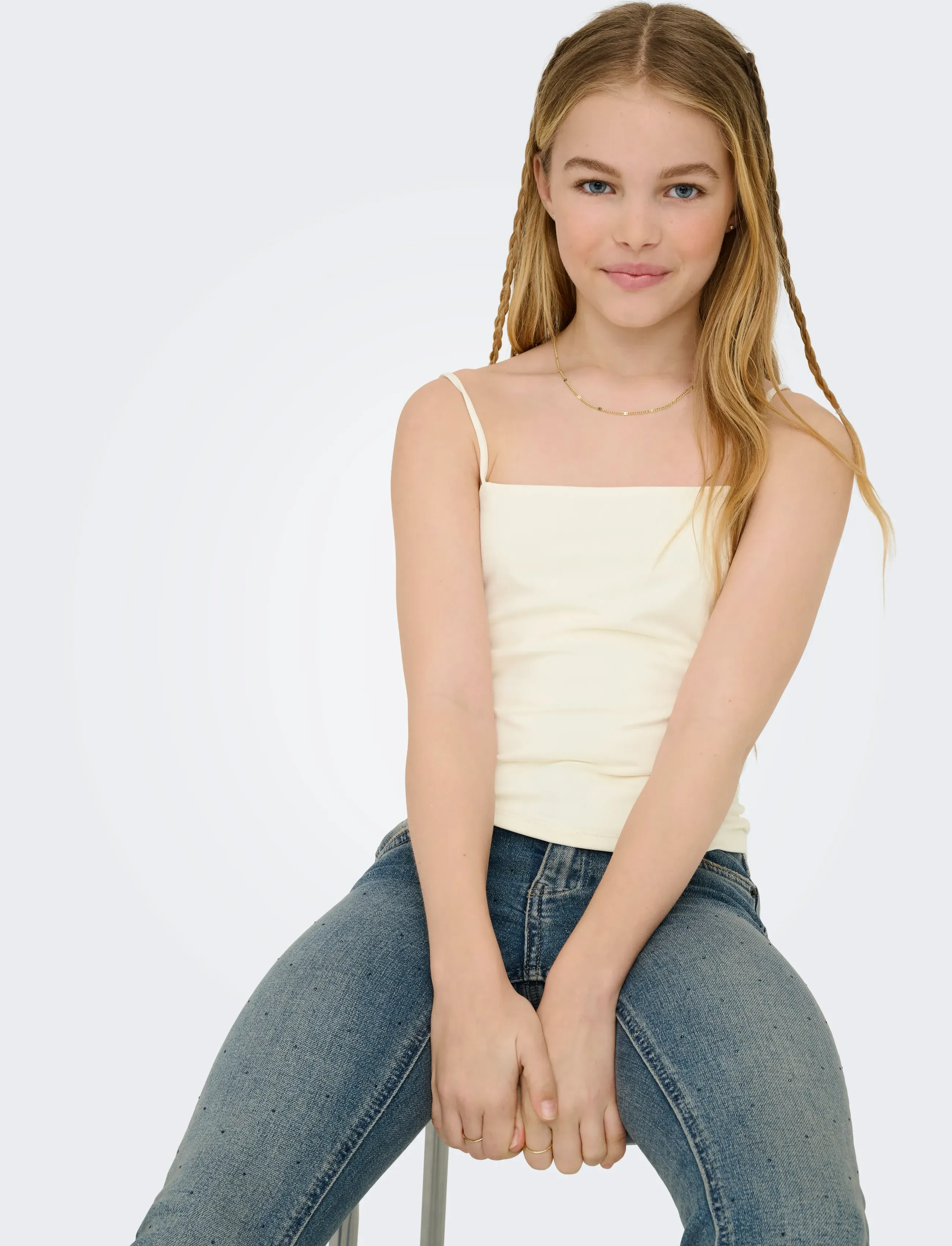 Kids Only - KOGEA SHORT DOUBLE LAYER SINGLET JRS - tanktops - cloud dancer - 4