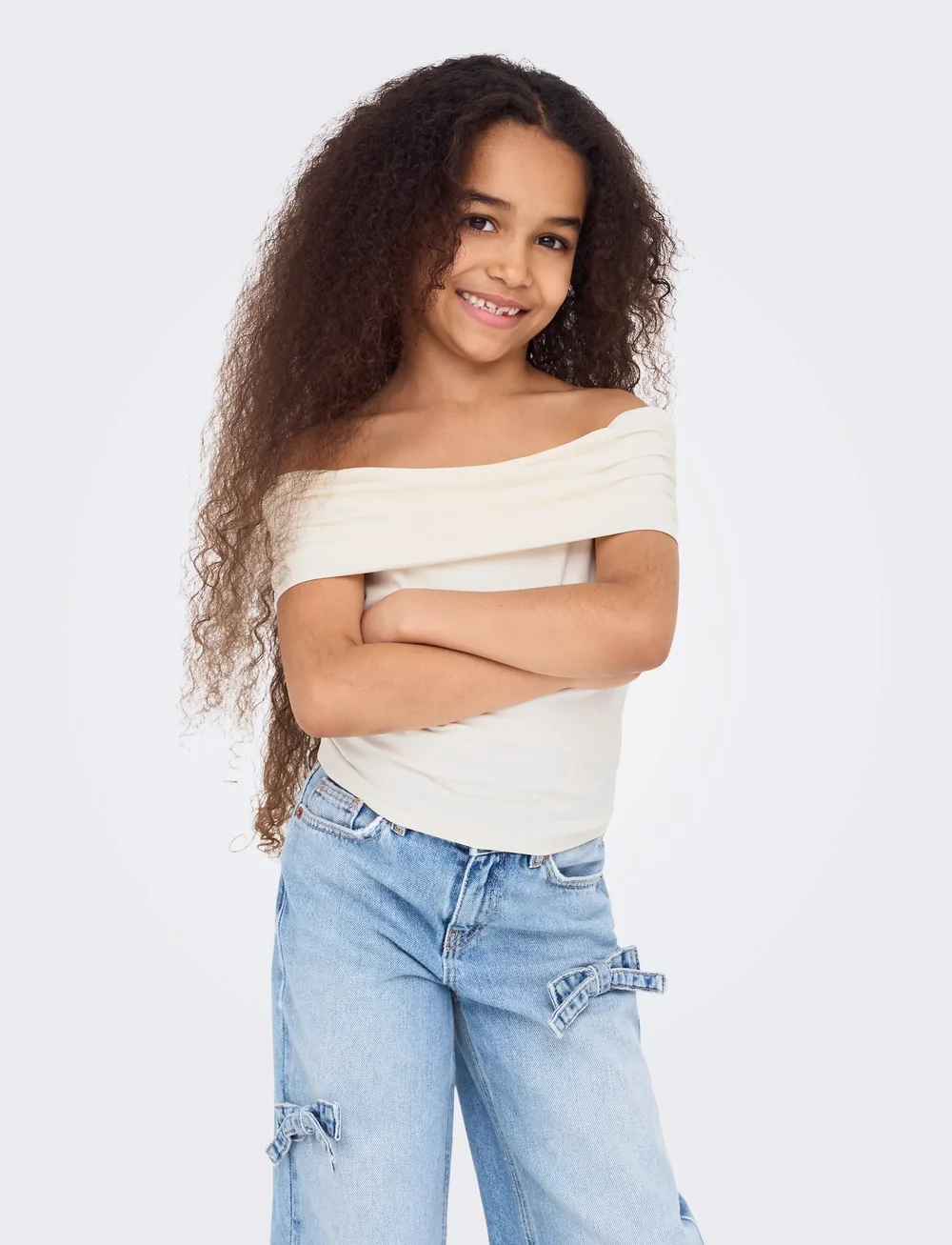 Kids Only - KOGEA OFF SHOULDER SS TOP JRS - tanktops - cloud dancer - 0