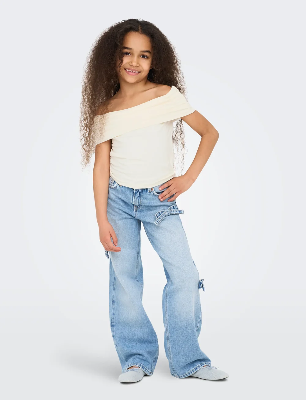 Kids Only - KOGEA OFF SHOULDER SS TOP JRS - tanktops - cloud dancer - 4