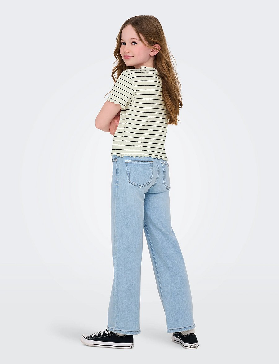 Kids Only - KOGANITS LIFE S/S CROPPED TOP JRS - lühikeste varrukatega t-särgid - antique white - 3