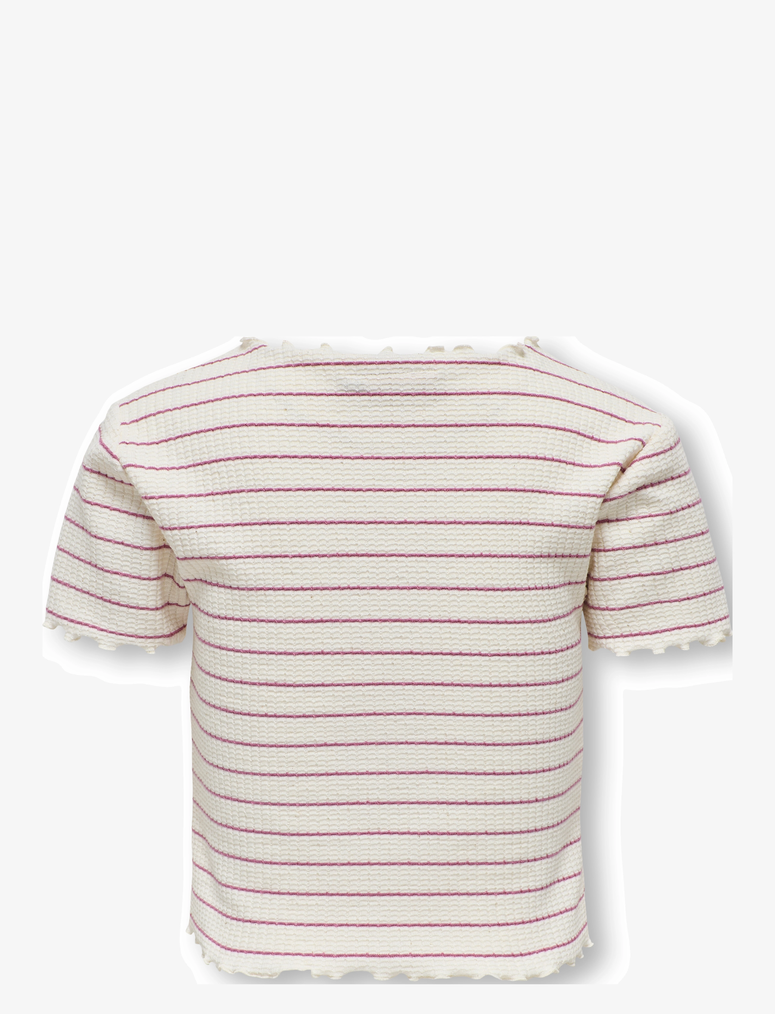 Kids Only - KOGANITS LIFE S/S CROPPED TOP JRS - kortärmade t-shirts - antique white - 2