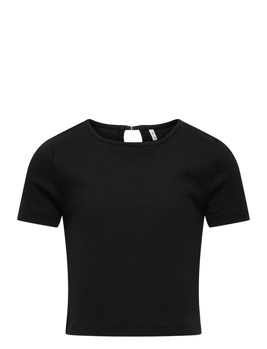 Kids Only - KOGRENE LIFE S/S OPEN BACK TOP JRS - kurzärmelige - black - 1