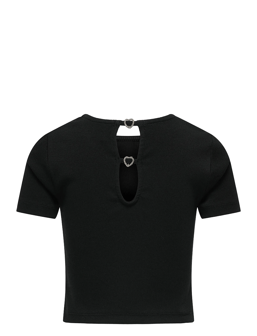 Kids Only - KOGRENE LIFE S/S OPEN BACK TOP JRS - kurzärmelige - black - 2