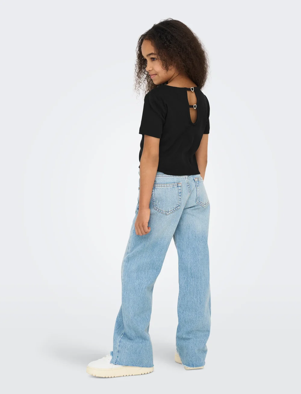 Kids Only - KOGRENE LIFE S/S OPEN BACK TOP JRS - kortærmede t-shirts - black - 3