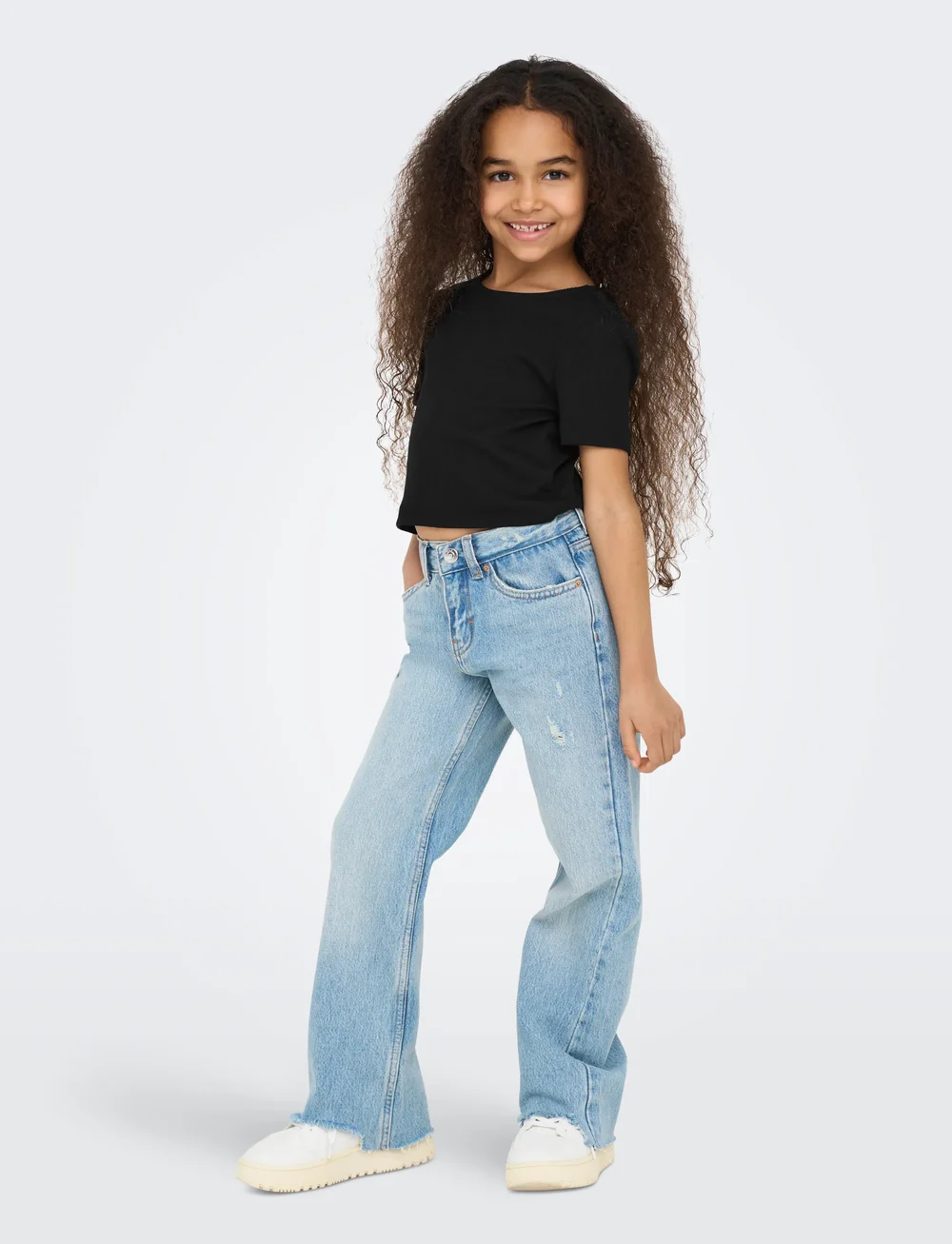 Kids Only - KOGRENE LIFE S/S OPEN BACK TOP JRS - kortærmede t-shirts - black - 5