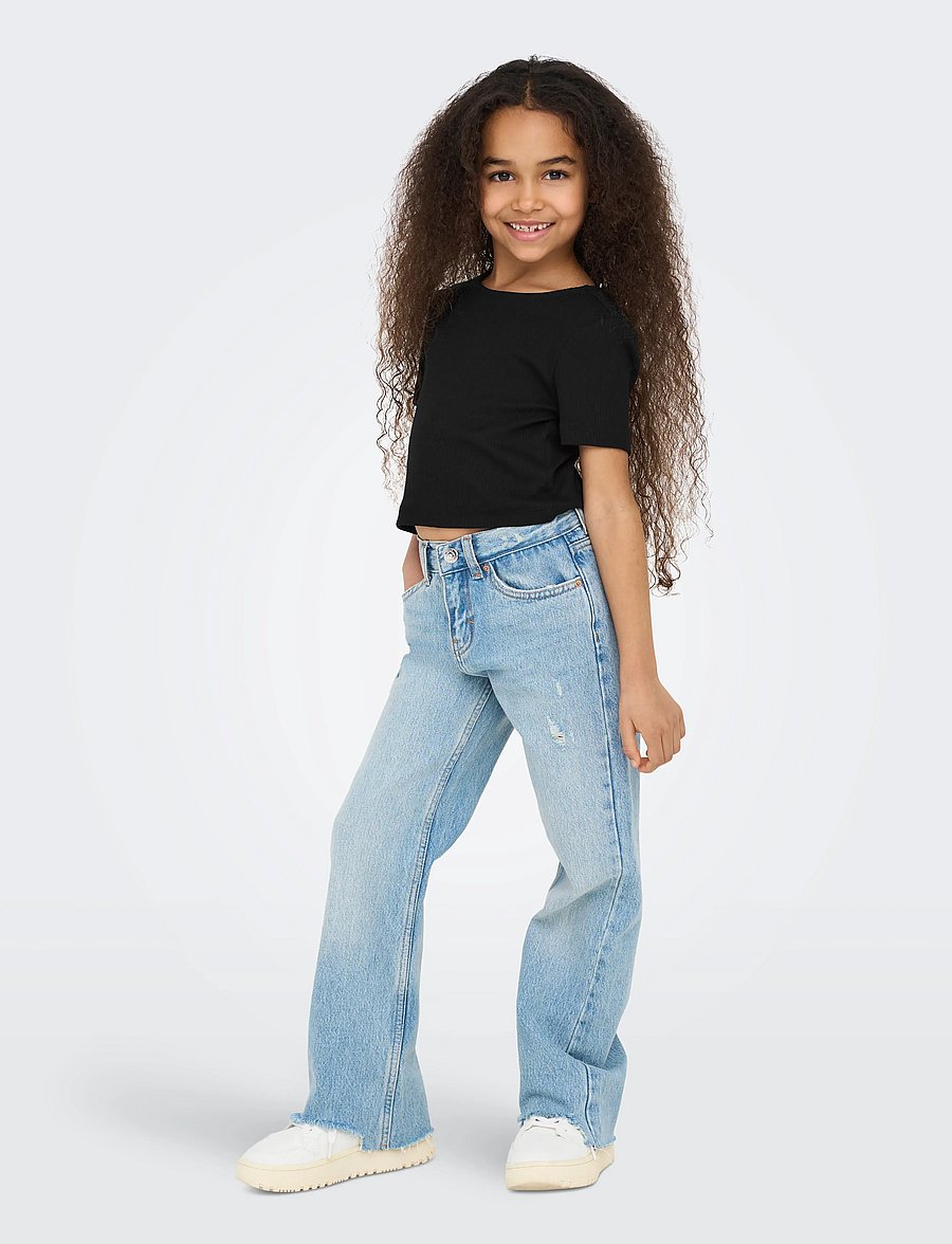Kids Only - KOGRENE LIFE S/S OPEN BACK TOP JRS - kurzärmelige - black - 5