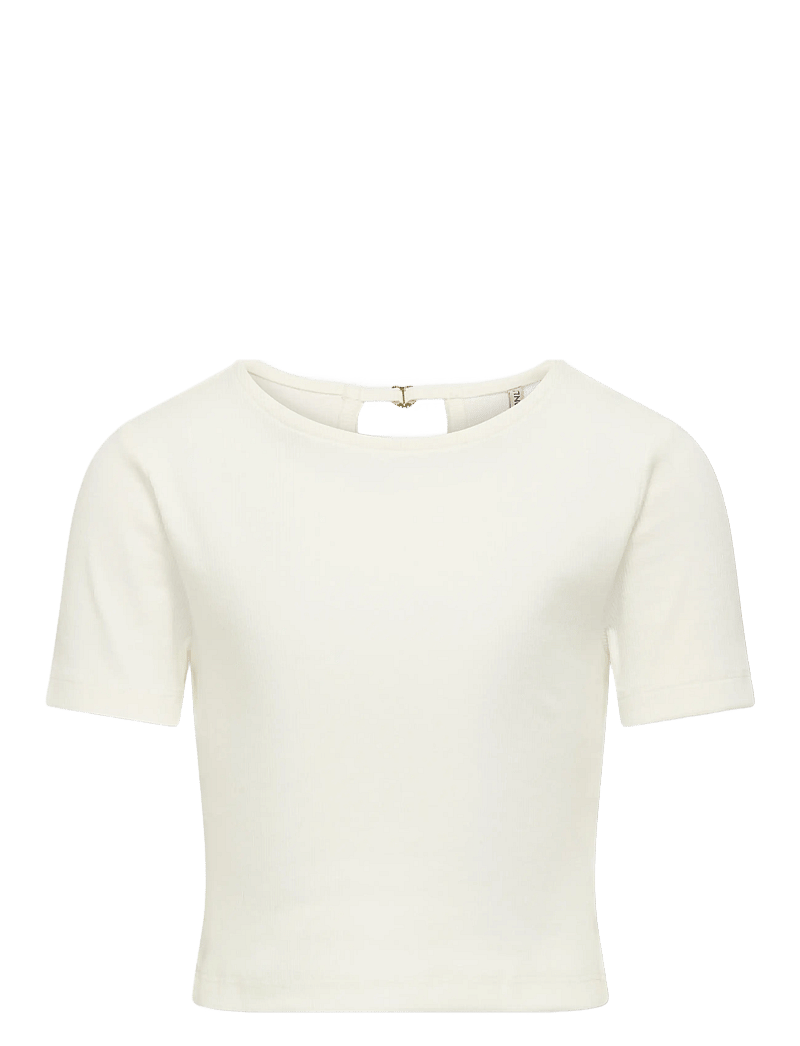 Kids Only - KOGRENE LIFE S/S OPEN BACK TOP JRS - kurzärmelige - cloud dancer - 1