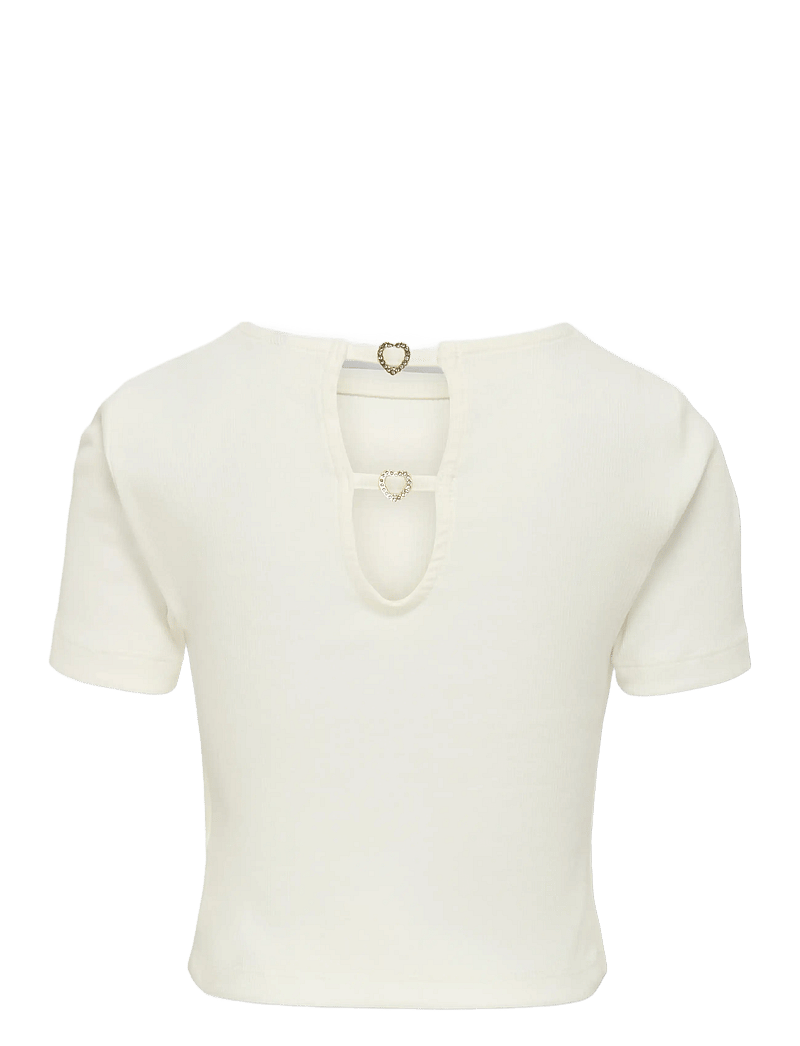 Kids Only - KOGRENE LIFE S/S OPEN BACK TOP JRS - kurzärmelige - cloud dancer - 2