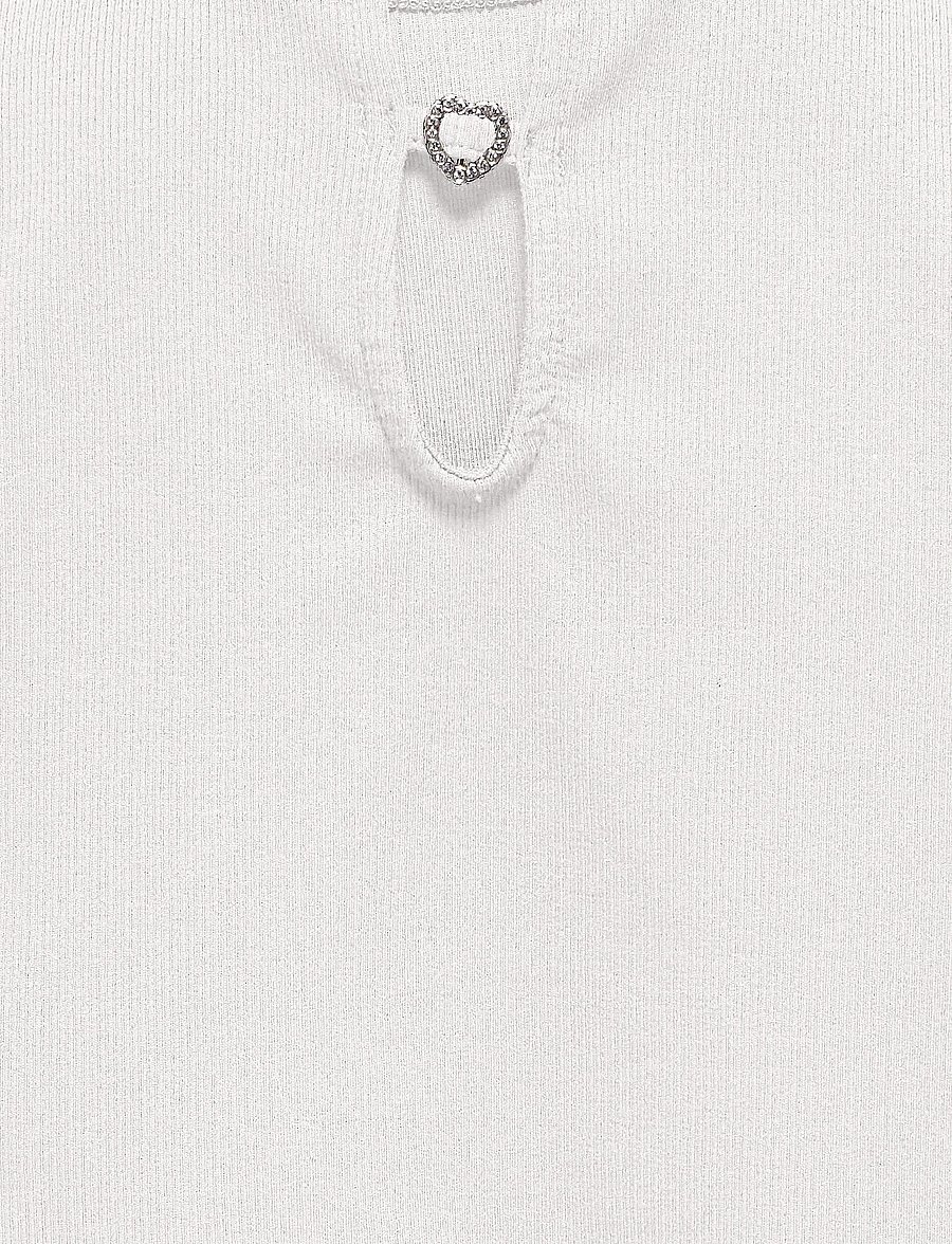 Kids Only - KOGRENE LIFE S/S OPEN BACK TOP JRS - kurzärmelige - cloud dancer - 4