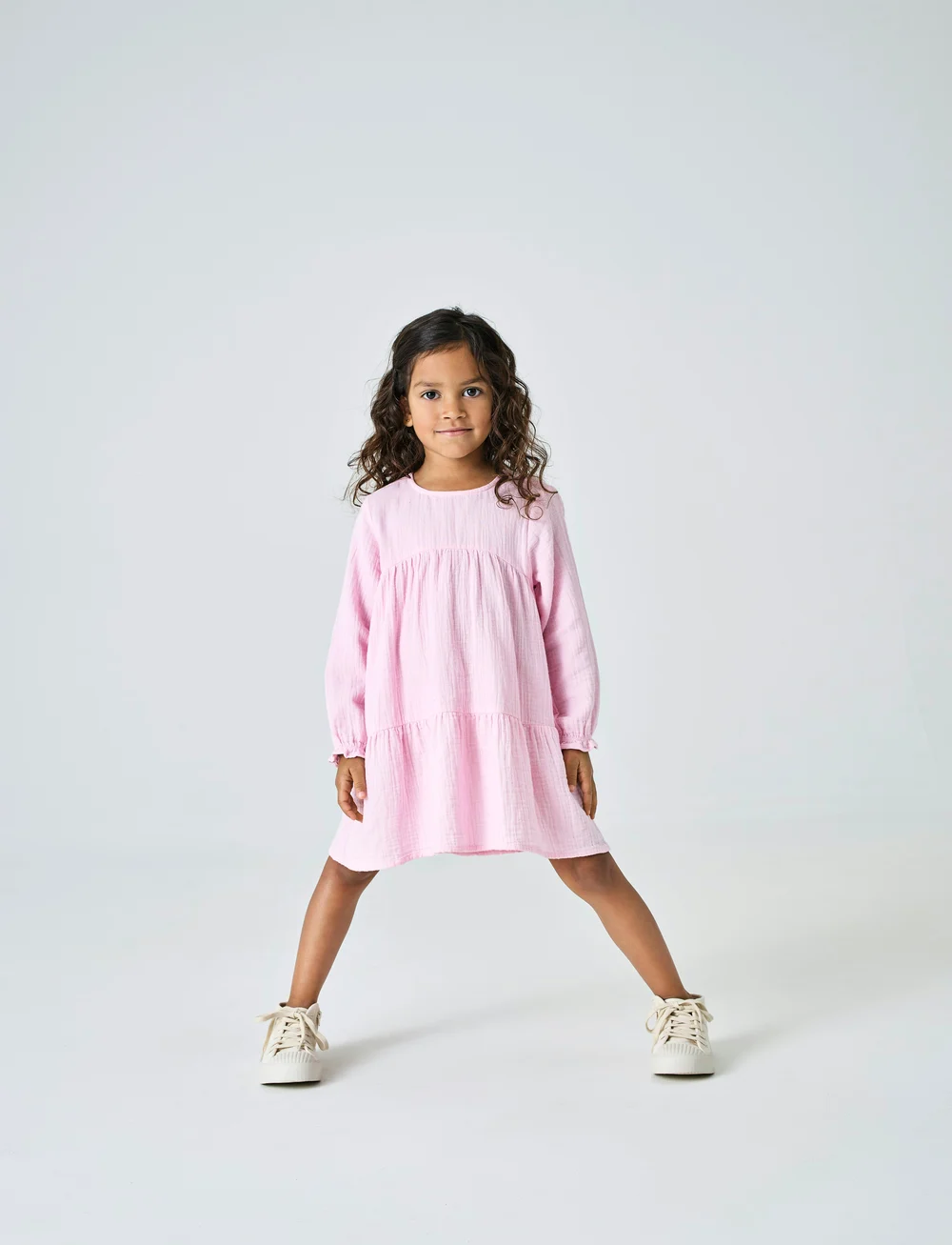 Kids Only - KMGTHYRA LIFE LS A-SH DRESS AOP WVN NOOS - langärmelige freizeitkleider - roseate spoonbill - 0