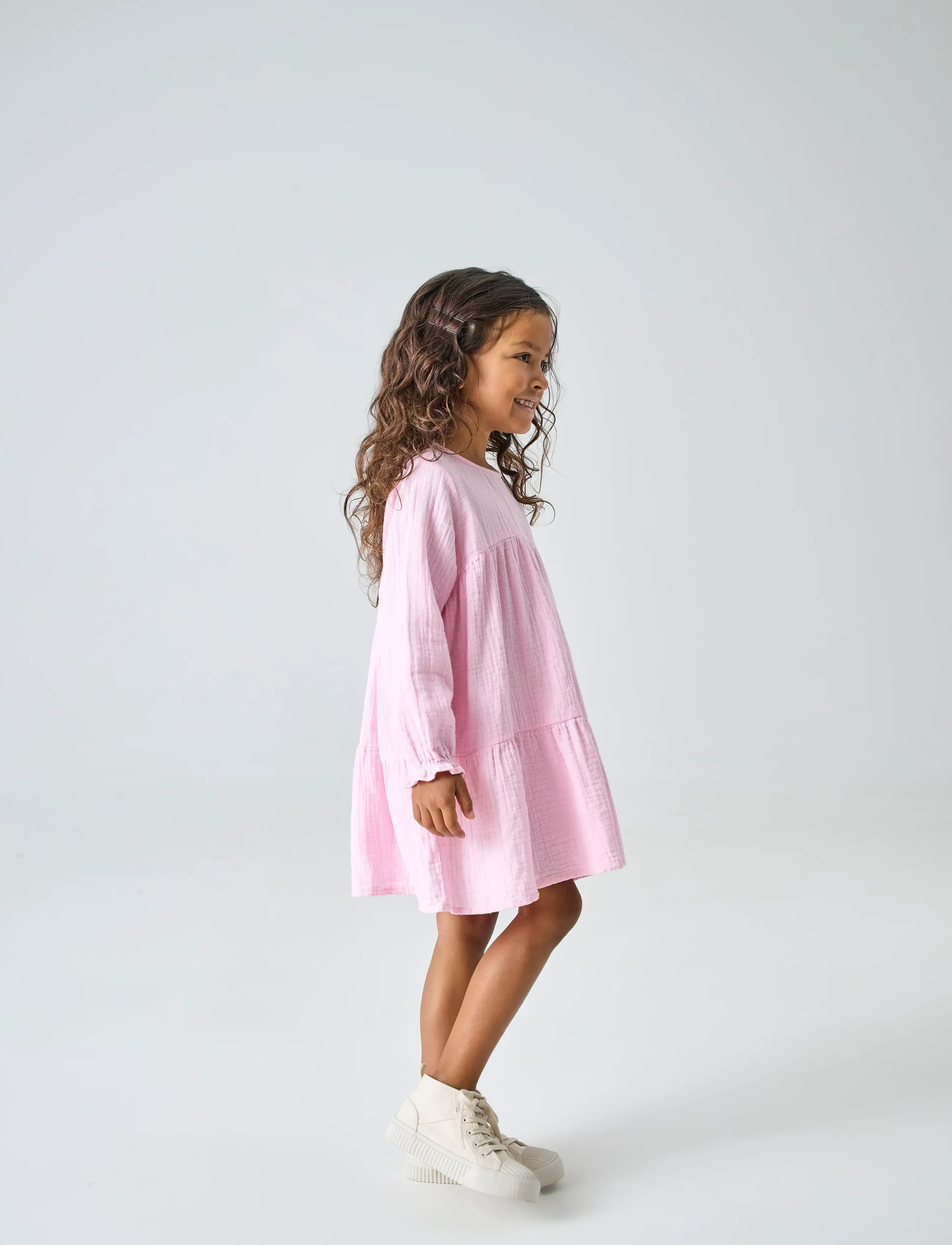 Kids Only - KMGTHYRA LIFE LS A-SH DRESS AOP WVN NOOS - robes décontractées à manches longues - roseate spoonbill - 3