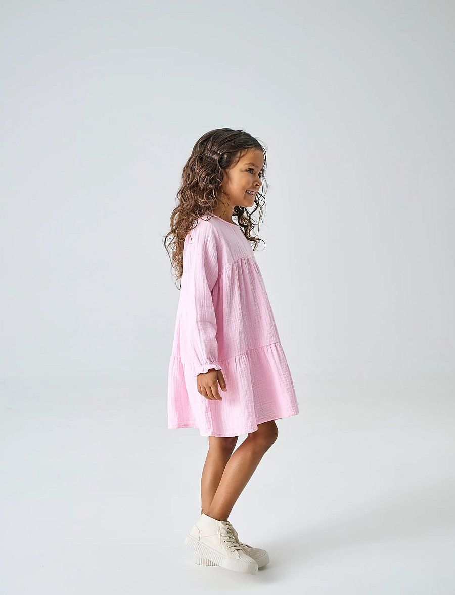 Kids Only - KMGTHYRA LIFE LS A-SH DRESS AOP WVN NOOS - robes décontractées à manches longues - roseate spoonbill - 3