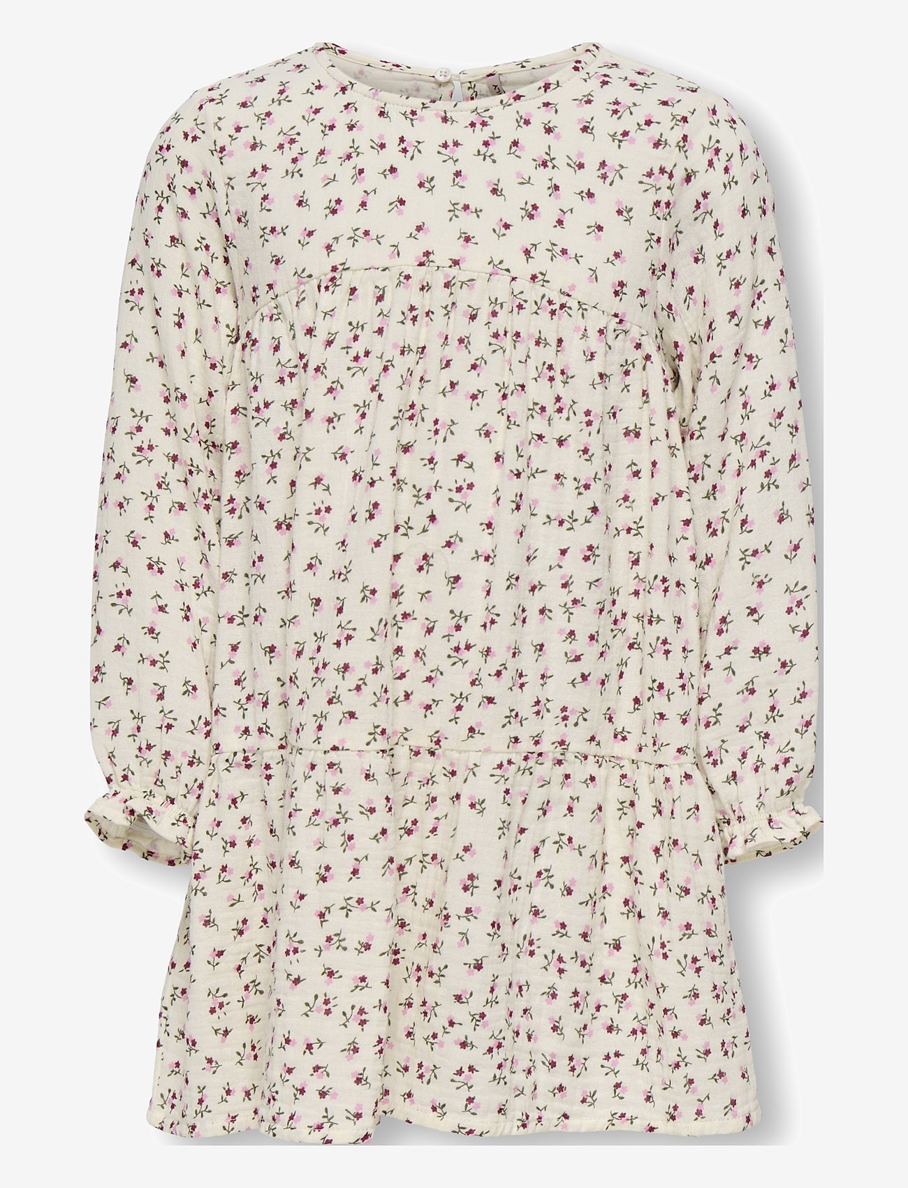 Kids Only - KMGTHYRA LIFE LS A-SH DRESS AOP WVN NOOS - long-sleeved casual dresses - tofu - 1