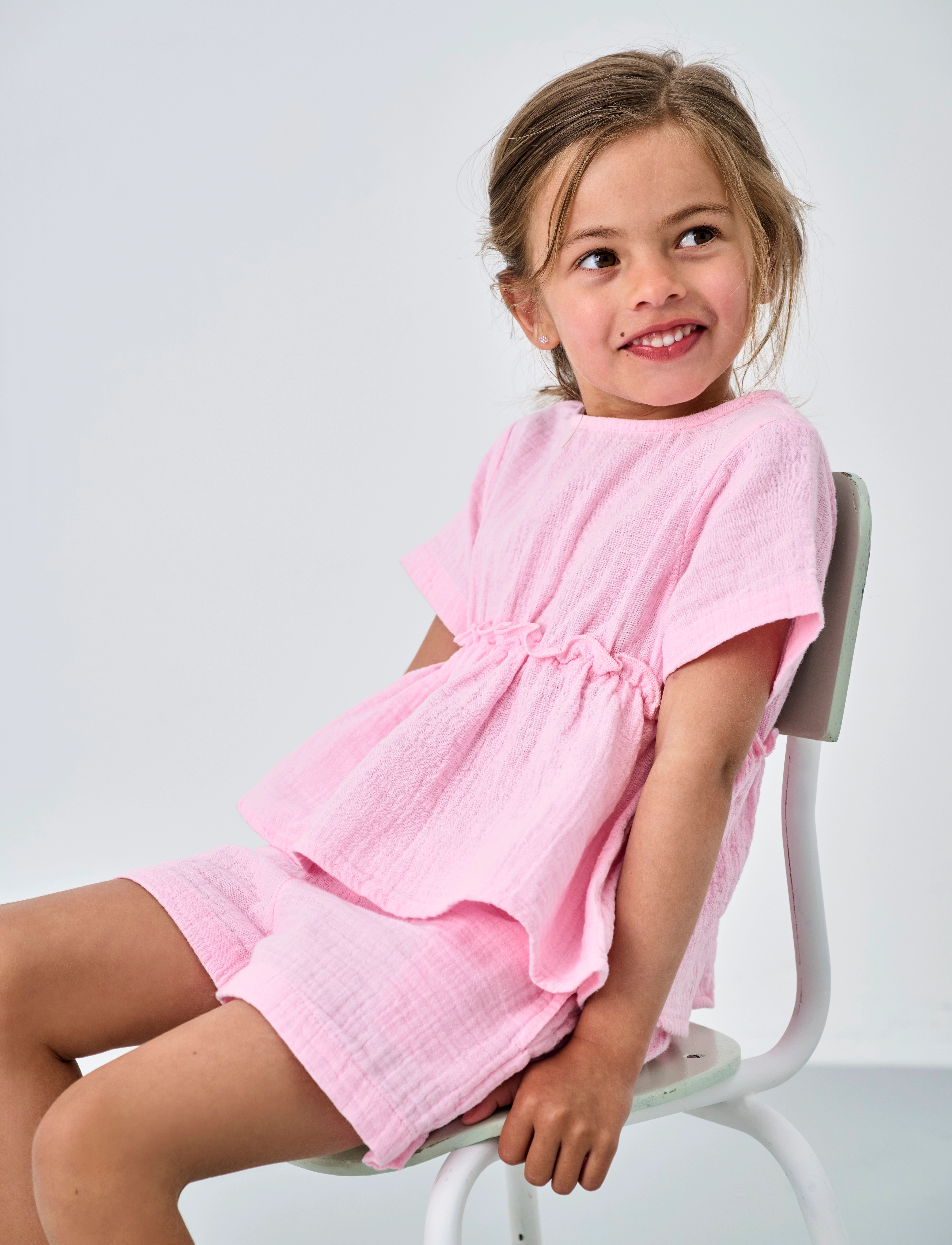 Kids Only KMGTHYRA LIFE S/S TOP WVN NOOS - Blusar & Tunikor - ROSEATE SPOONBILL / pink/rose