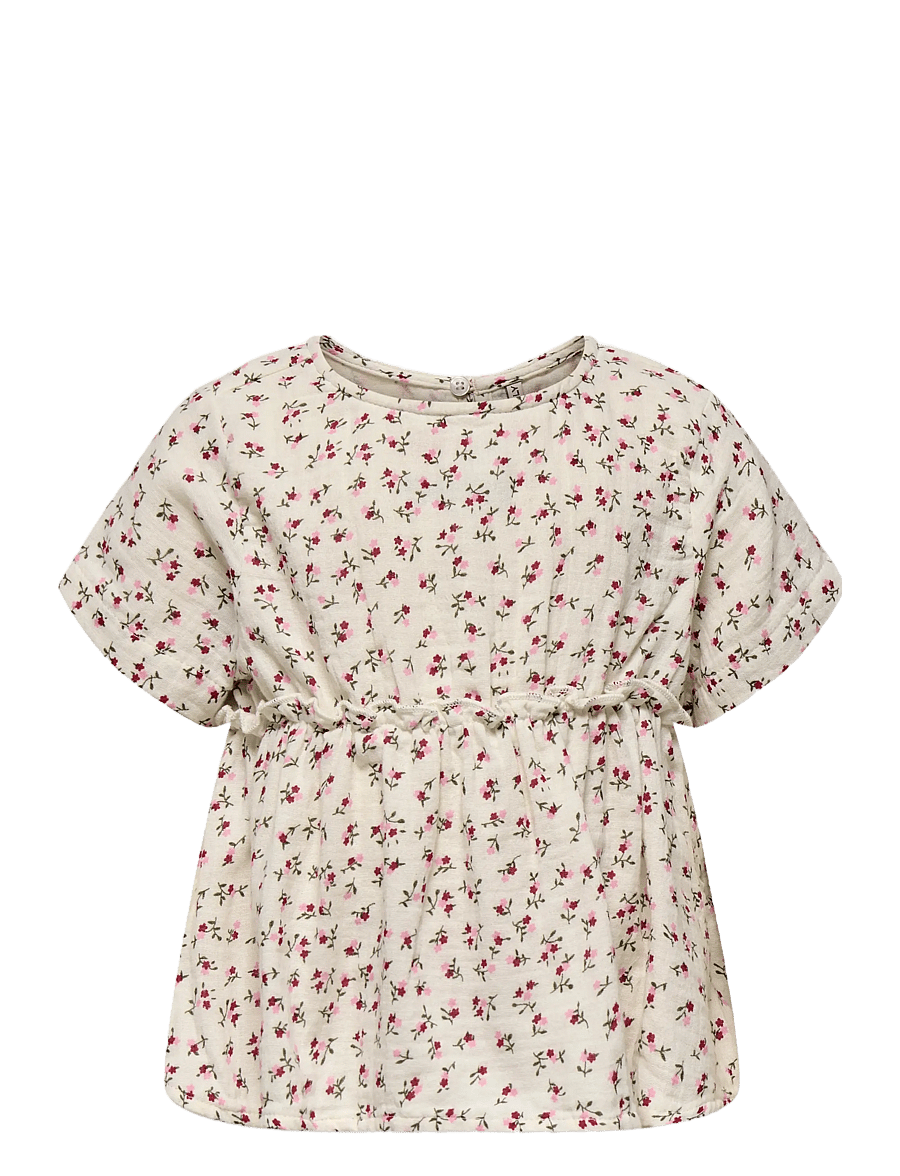 Kids Only - KMGTHYRA LIFE S/S TOP WVN NOOS - blusen & tuniken - tofu - 1