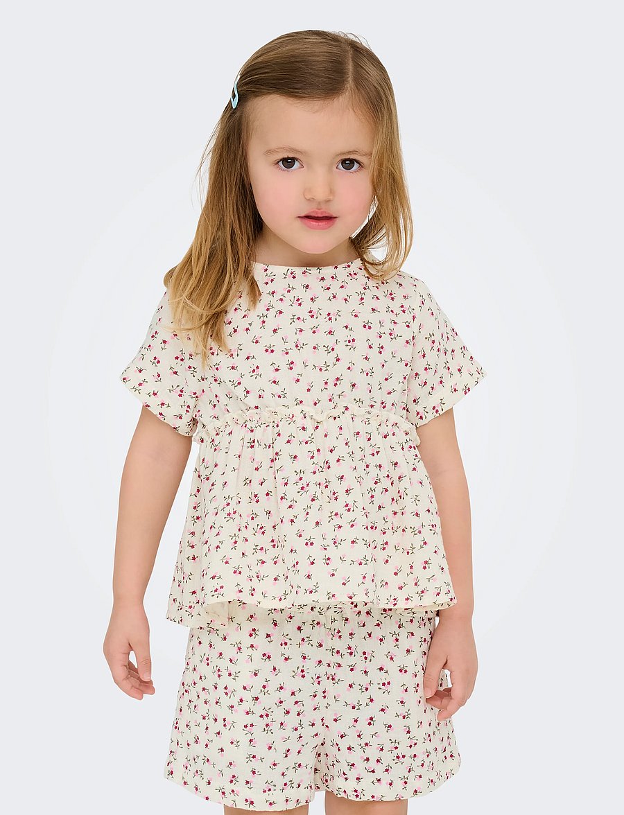 Kids Only - KMGTHYRA LIFE S/S TOP WVN NOOS - blusen & tuniken - tofu - 0