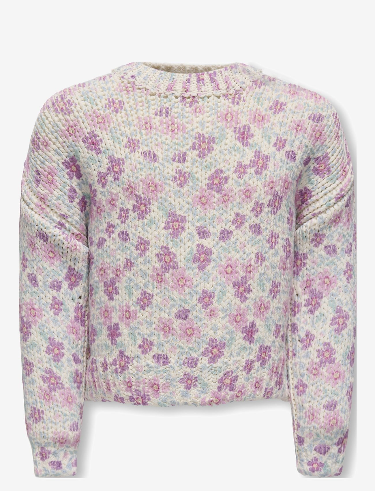 Kids Only - KMGMAJA LIFE LS AOP PULLOVER KNT - trøjer - birch - 1