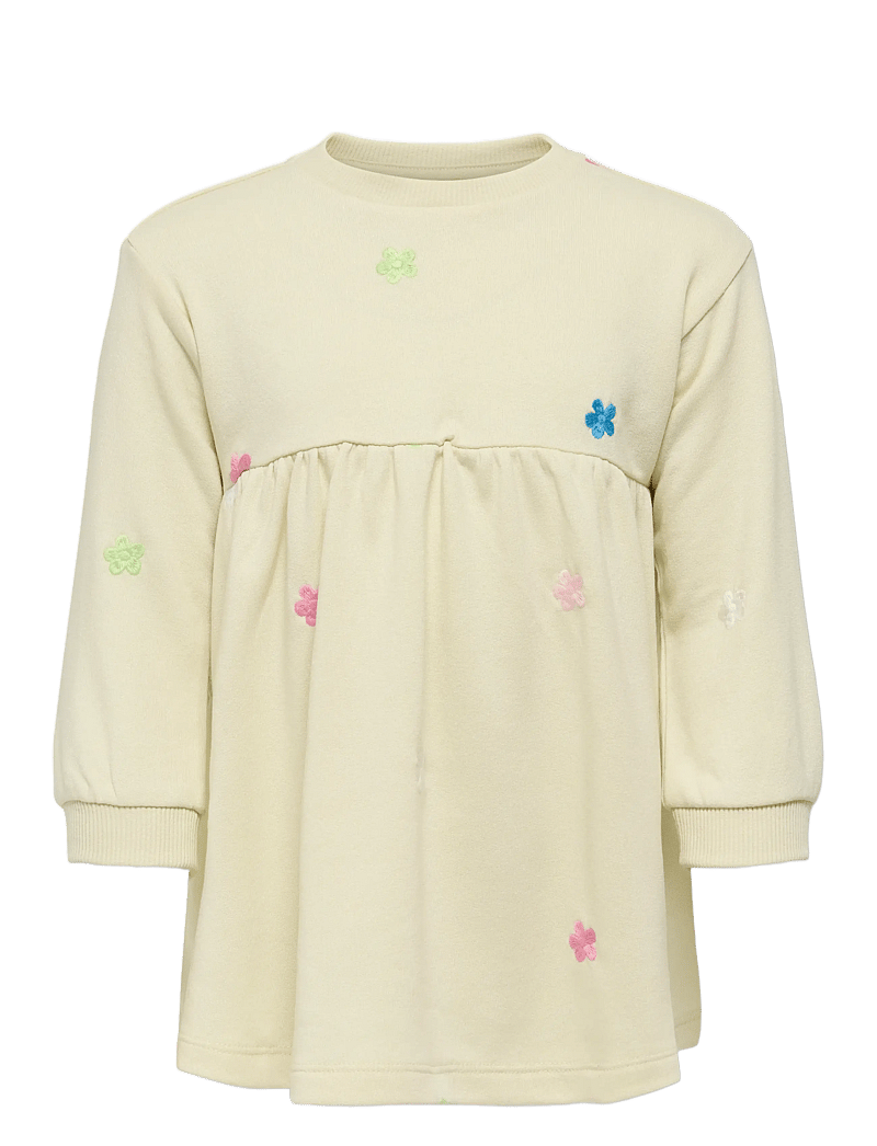 Kids Only - KMGLAVINA LIFE L/S ONECK EMBDRESS UB SWT - langärmelige freizeitkleider - birch - 0