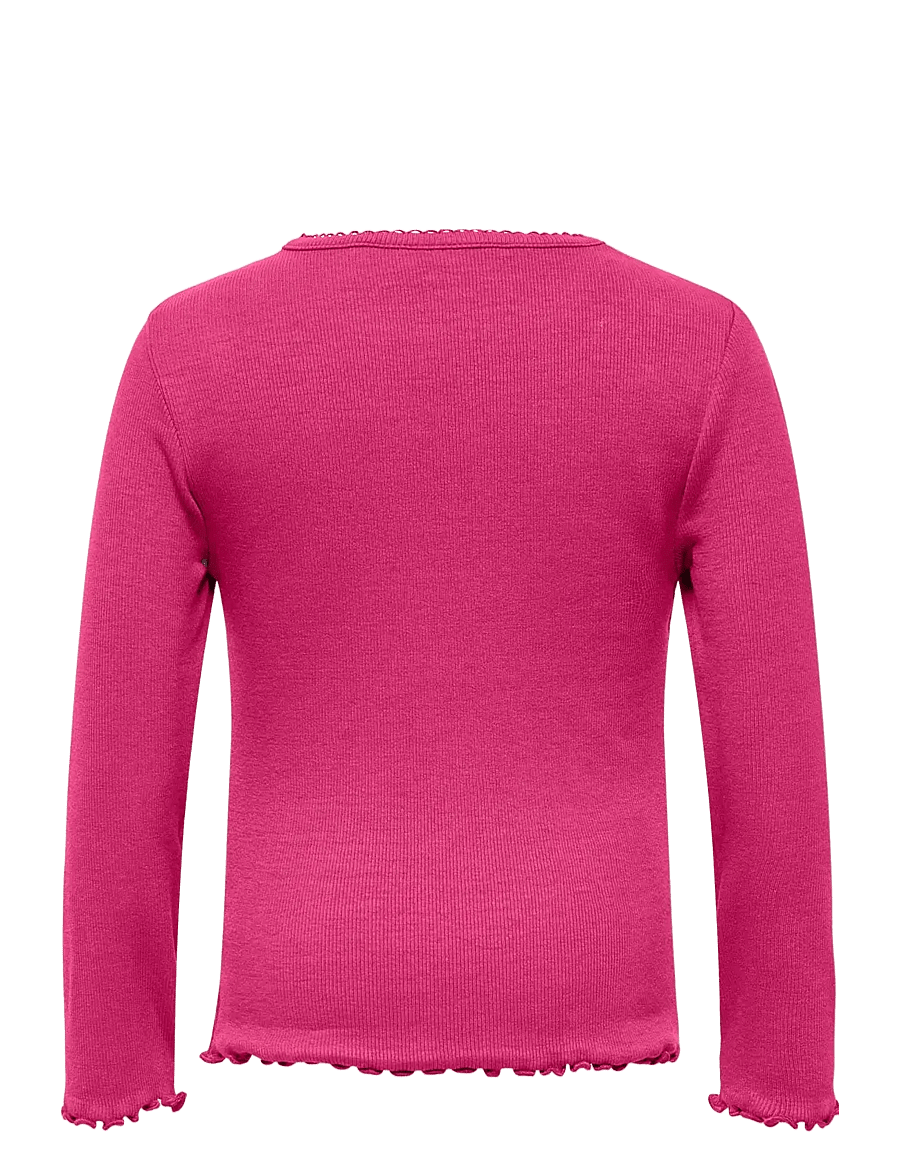 Kids Only - KMGTRINNY LIFE SLD LS ONECK TOP JRS NOOS - langærmede t-shirts - magenta - 2