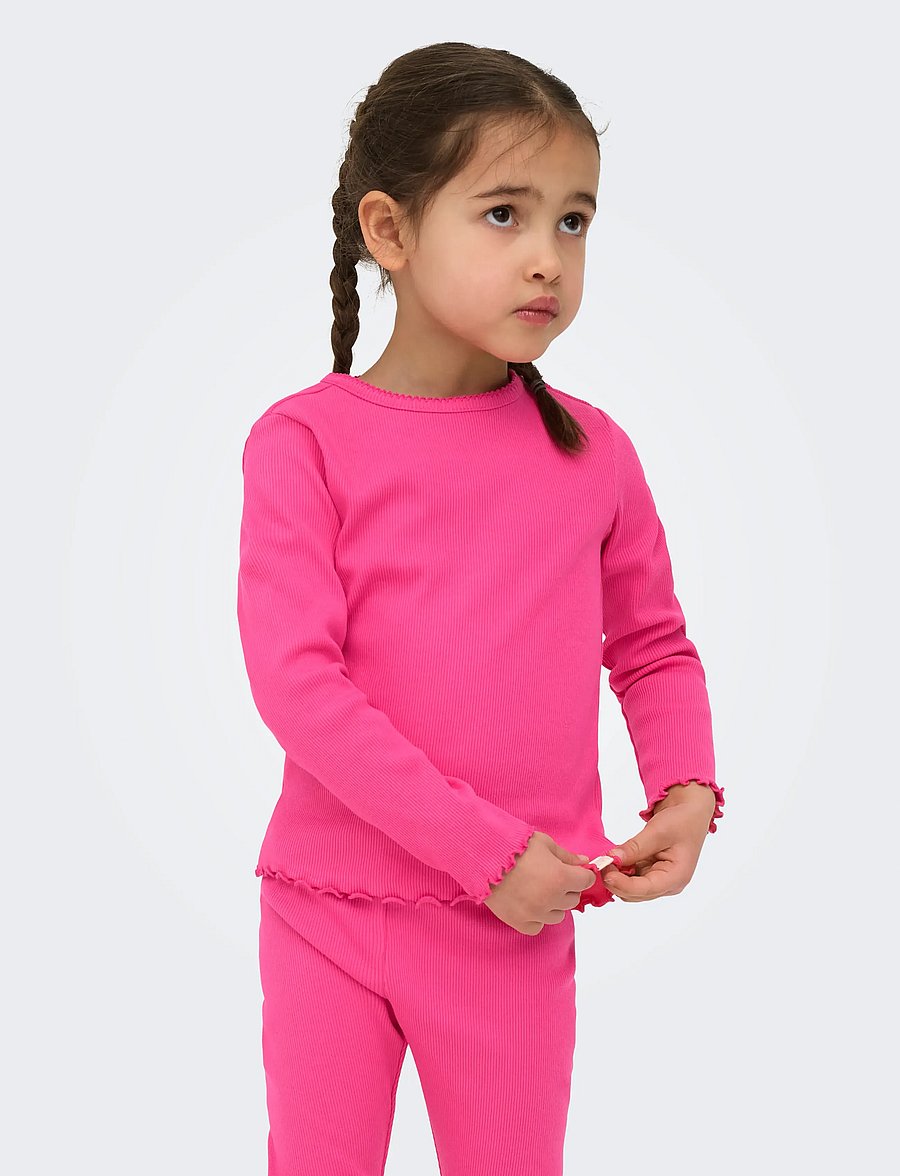 Kids Only - KMGTRINNY LIFE SLD LS ONECK TOP JRS NOOS - langærmede t-shirts - magenta - 0