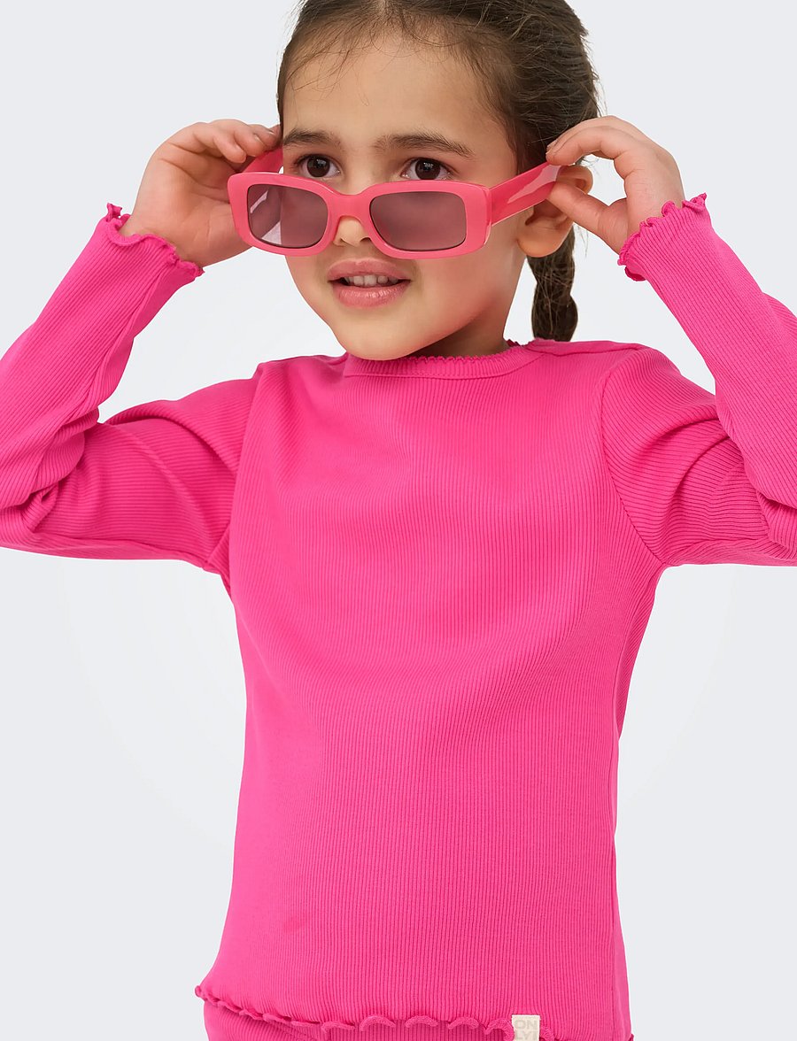 Kids Only - KMGTRINNY LIFE SLD LS ONECK TOP JRS NOOS - langærmede t-shirts - magenta - 5