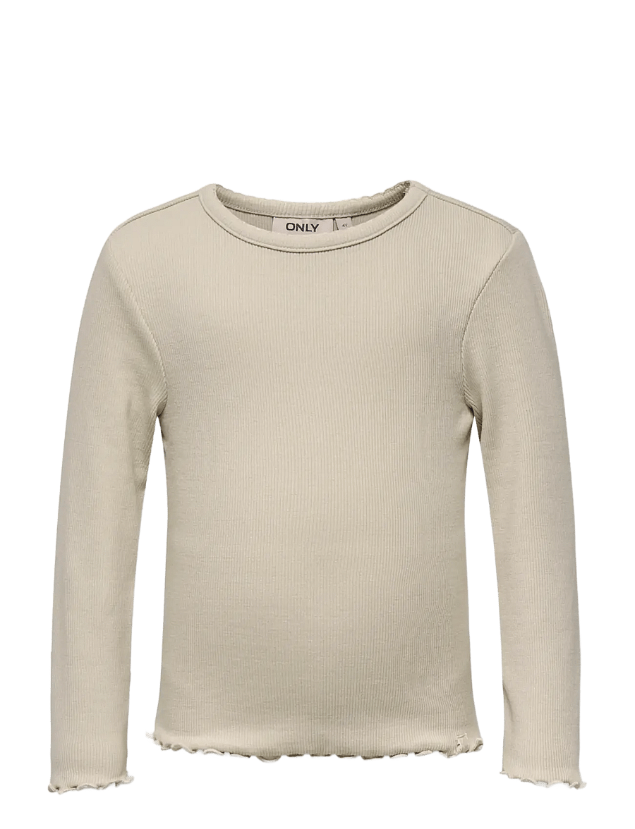 Kids Only - KMGTRINNY LIFE SLD LS ONECK TOP JRS NOOS - langærmede t-shirts - pumice stone - 1