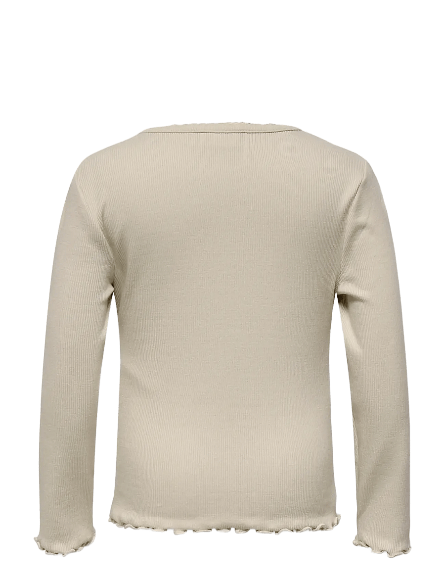 Kids Only - KMGTRINNY LIFE SLD LS ONECK TOP JRS NOOS - langærmede t-shirts - pumice stone - 2