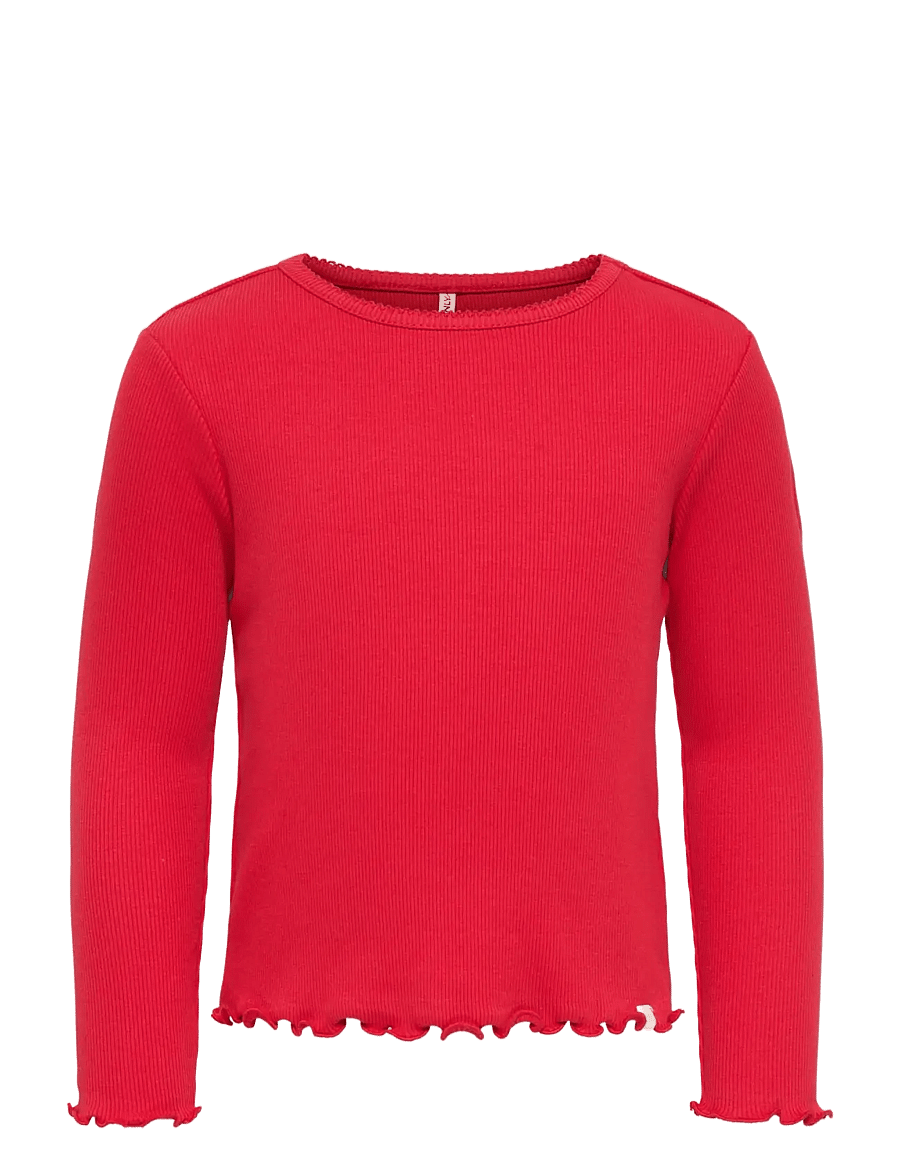 Kids Only - KMGTRINNY SLD LS ONECK TOP JRS NOOS - t-krekli ar garām piedurknēm - salsa - 1