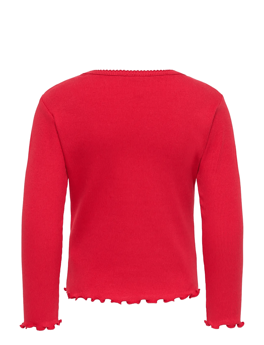 Kids Only - KMGTRINNY SLD LS ONECK TOP JRS NOOS - t-krekli ar garām piedurknēm - salsa - 2