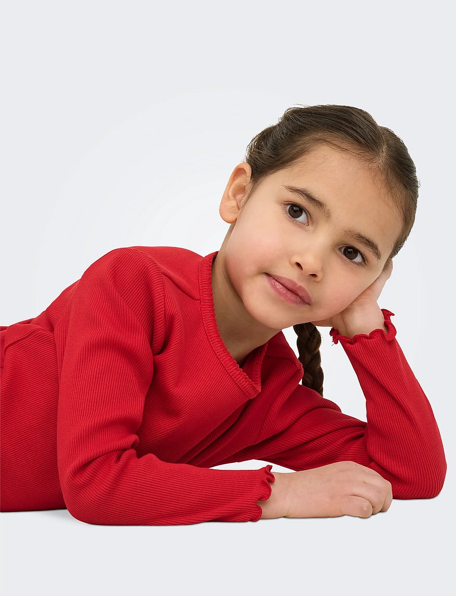 Kids Only - KMGTRINNY SLD LS ONECK TOP JRS NOOS - langärmelig - salsa - 4