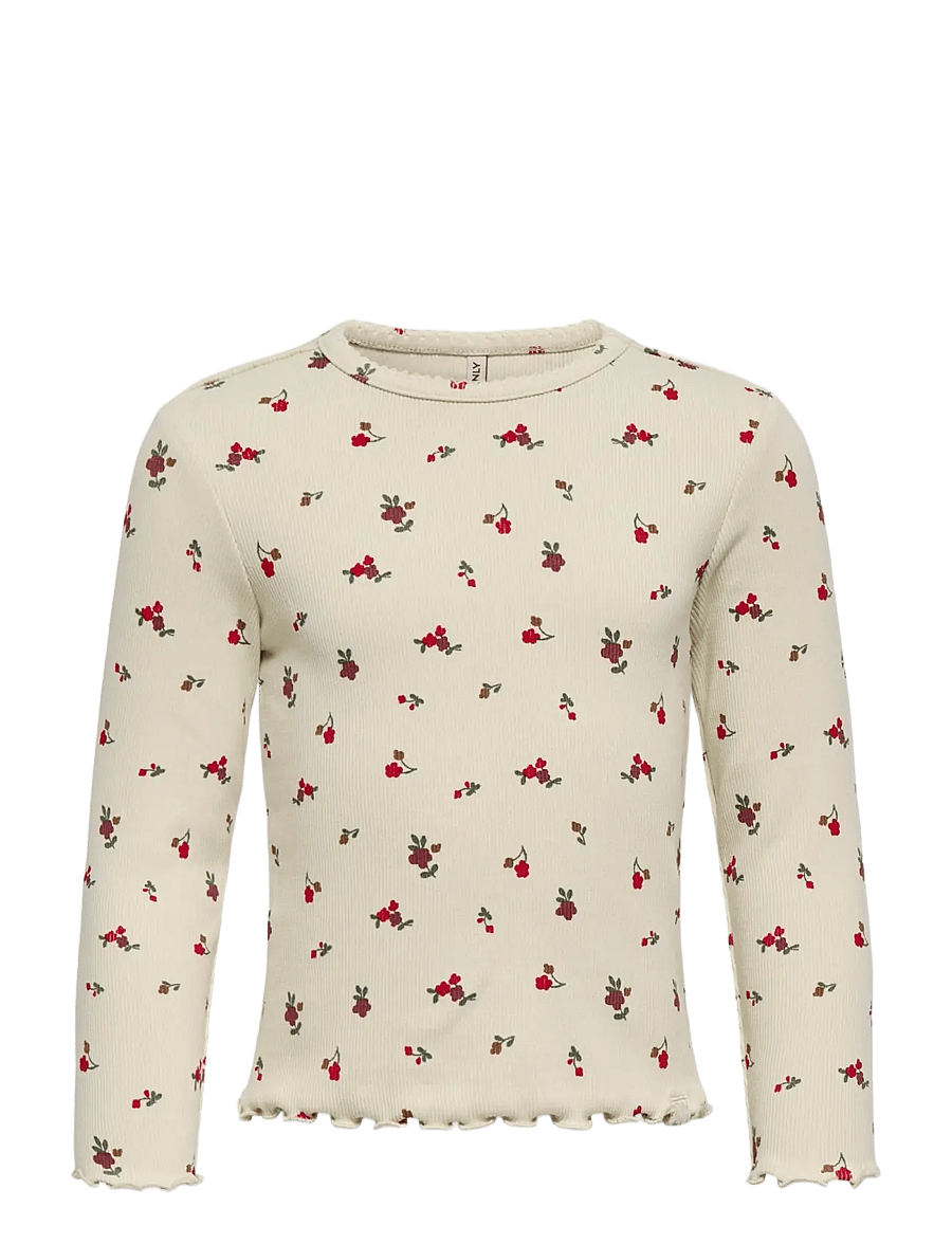 Kids Only - KMGTRINNY AOP LS O-NCK TOP JRS NOOS - långärmade t-shirts - birch - 1
