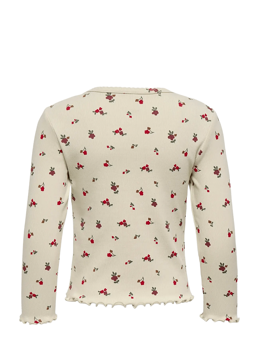 Kids Only - KMGTRINNY AOP LS O-NCK TOP JRS NOOS - långärmade t-shirts - birch - 2