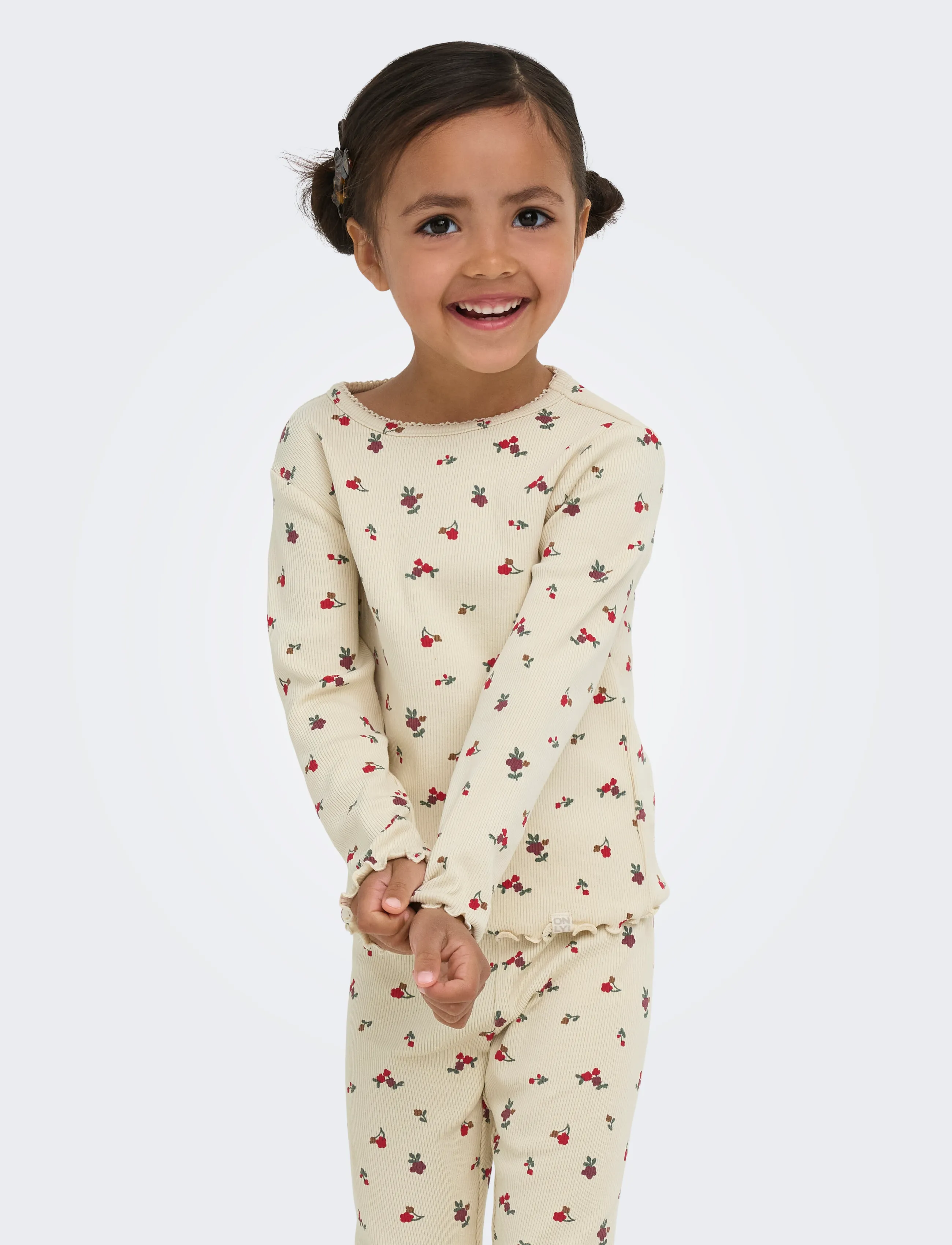 Kids Only KMGTRINNY AOP LS O-NCK TOP JRS NOOS - Long-sleeved t-shirts - BIRCH / cream