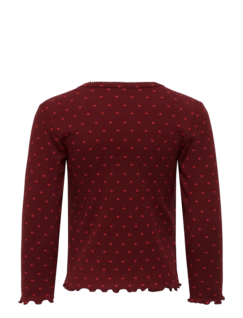 Kids Only - KMGTRINNY LIFE AOP LS O-NCK TOP JRS NOOS - langärmlige hemden - cabernet - 1