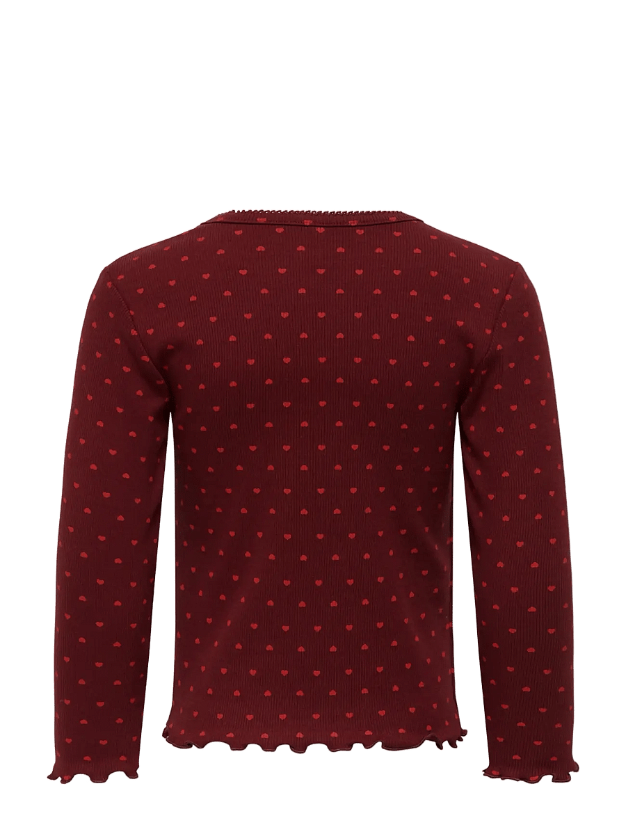 Kids Only - KMGTRINNY LIFE AOP LS O-NCK TOP JRS NOOS - langærmede t-shirts - cabernet - 1