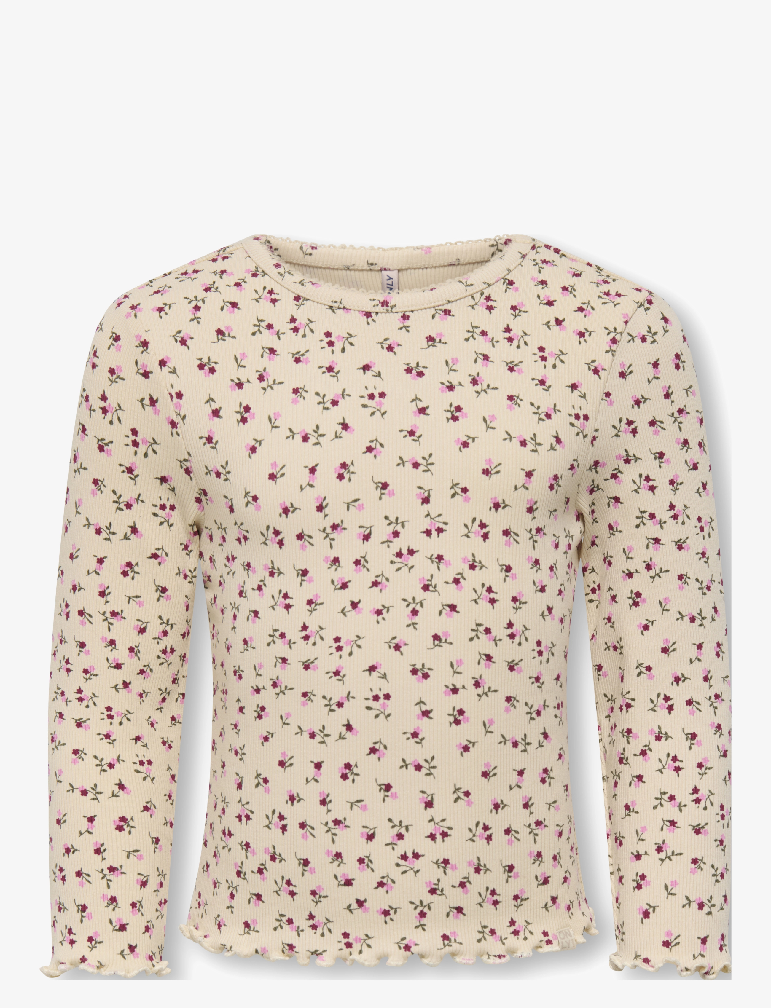 Kids Only KMGTRINNY AOP LS O-NCK TOP JRS NOOS - T-shirts - WHITECAP GRAY / cream