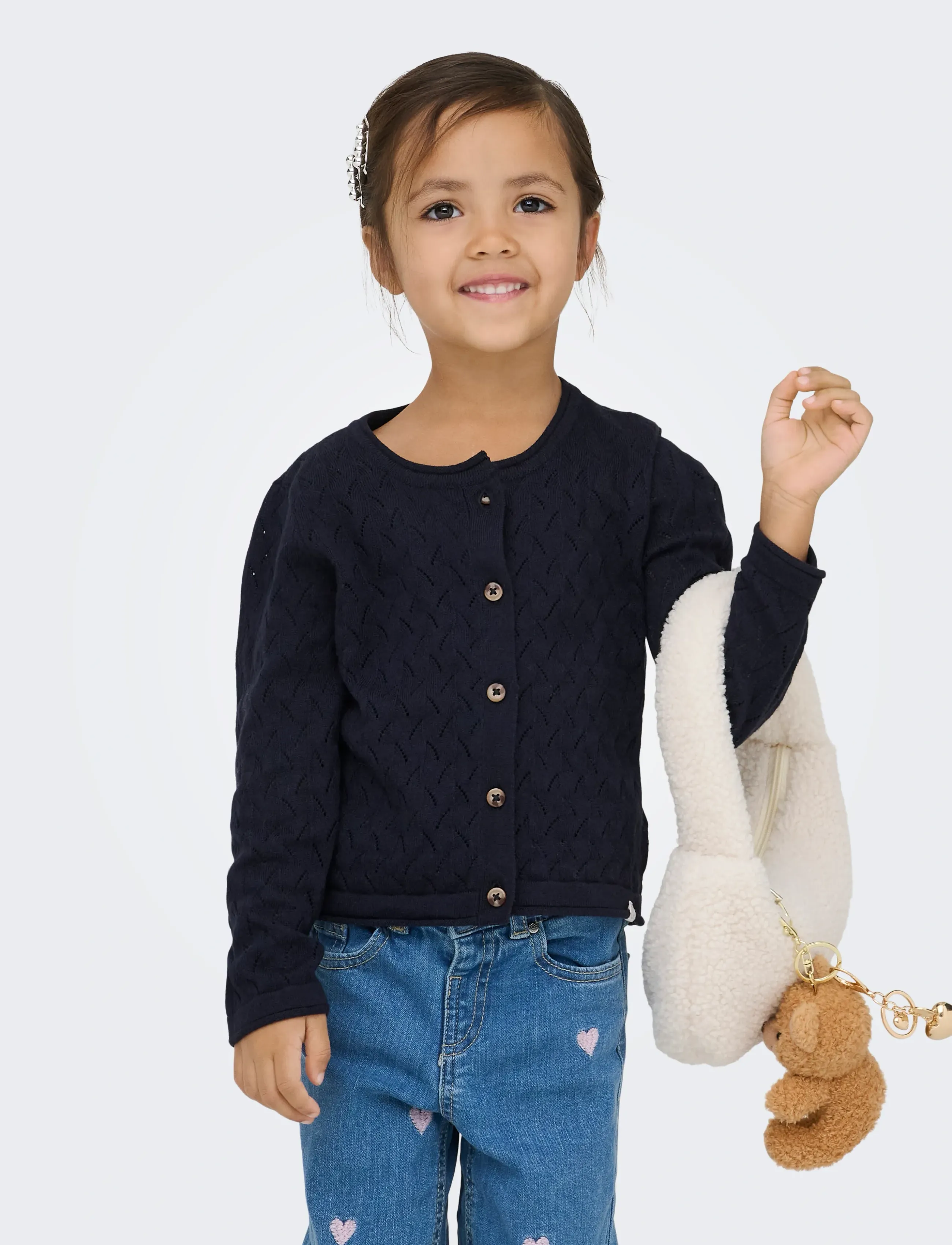 Kids Only Kmgmegan Life Ls Cardigan Knt Noos, 92, Knitwear, Marineblau - Cardigans, Kinder