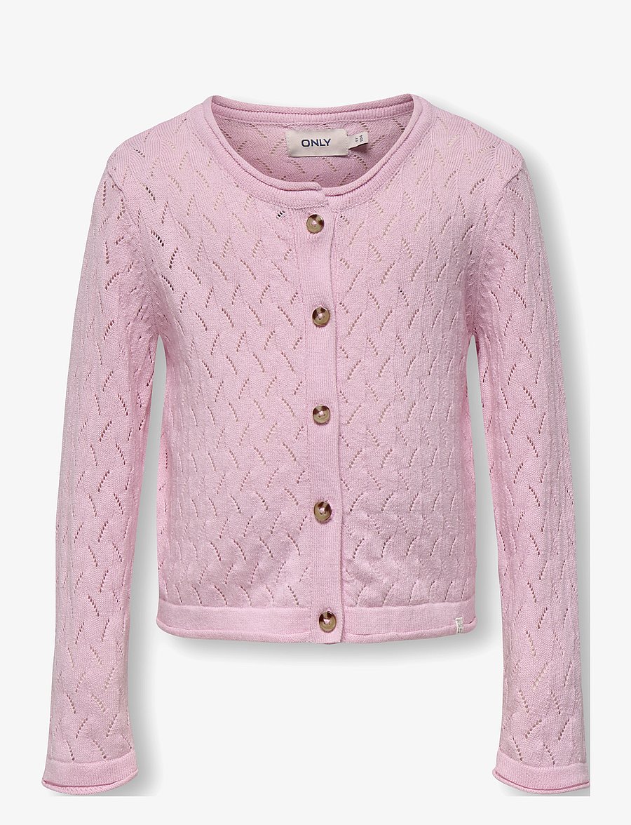 Kids Only - KMGMEGAN LIFE LS CARDIGAN KNT NOOS - gilets - roseate spoonbill - 1