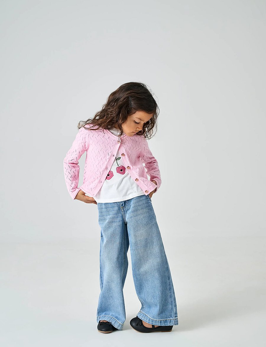 Kids Only - KMGMEGAN LIFE LS CARDIGAN KNT NOOS - gilets - roseate spoonbill - 3