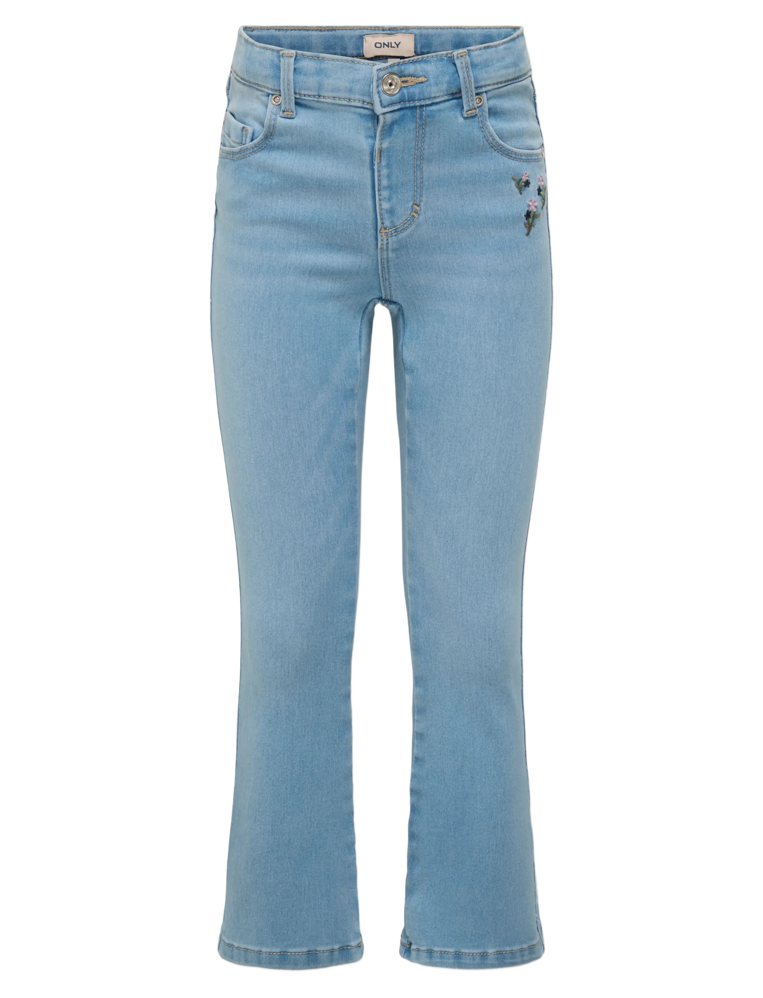 Kids Only KMGROYAL FLARED FLOWER JEANS NOOS - Jeans - LIGHT BLUE DENIM / blue