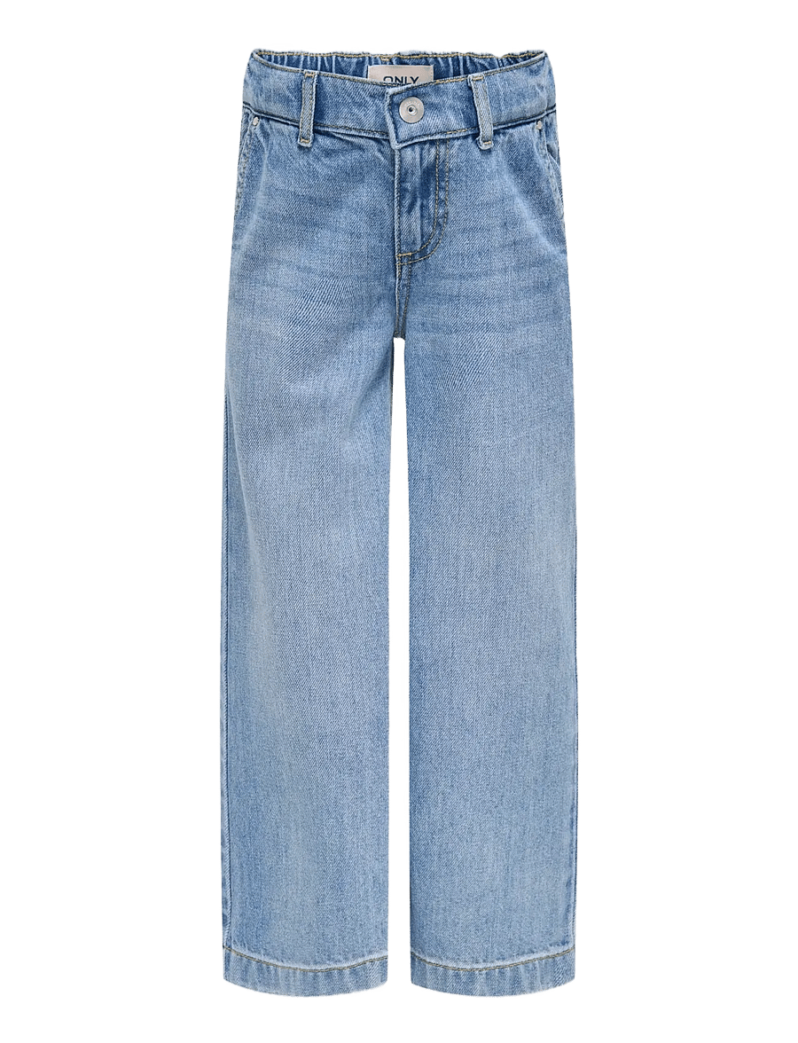 Kids Only - KMGCOMET SMILEY WIDE DNM NOOS - pantalons larges - light blue denim - 1