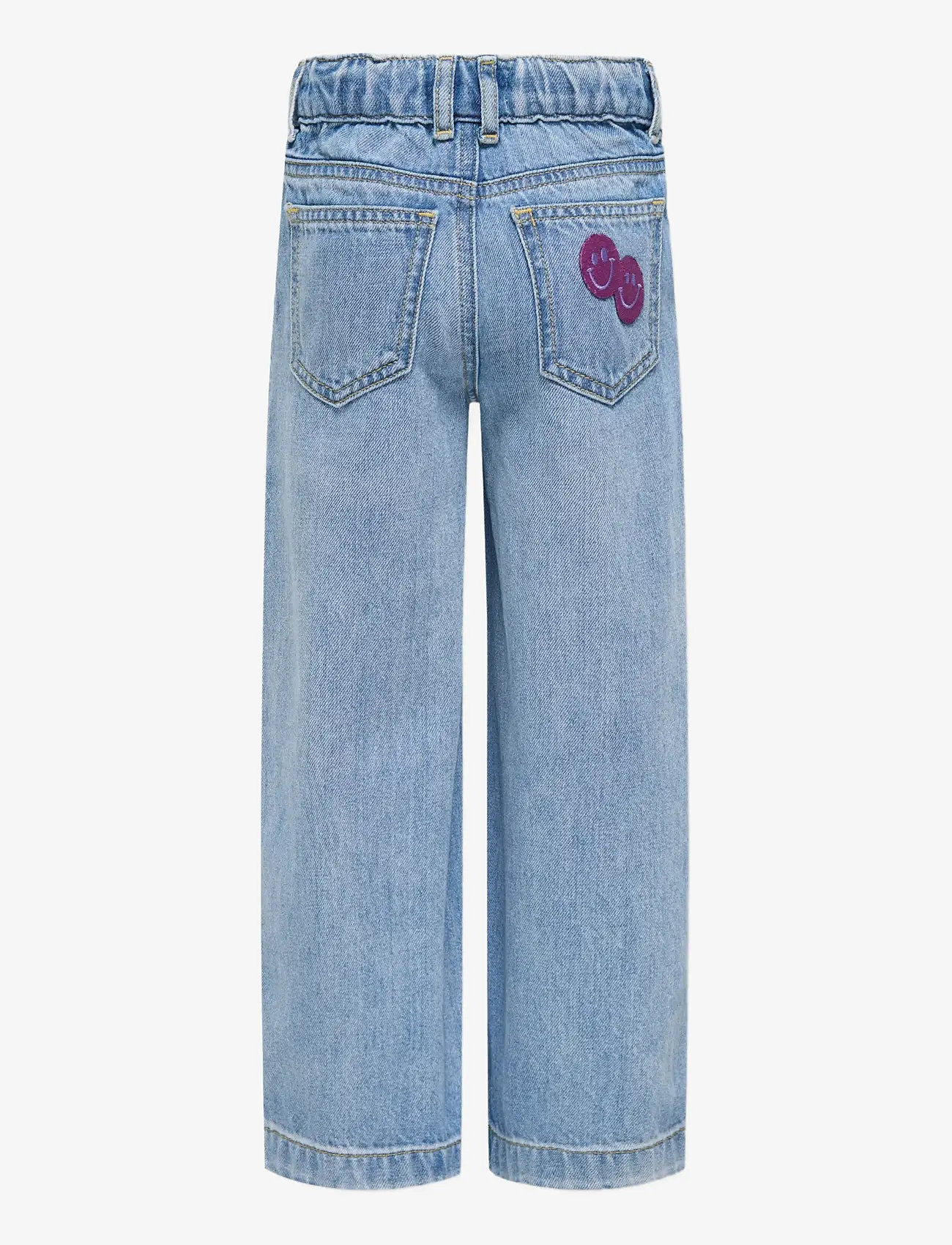 Kids Only - KMGCOMET SMILEY WIDE DNM NOOS - pantalons larges - light blue denim - 2
