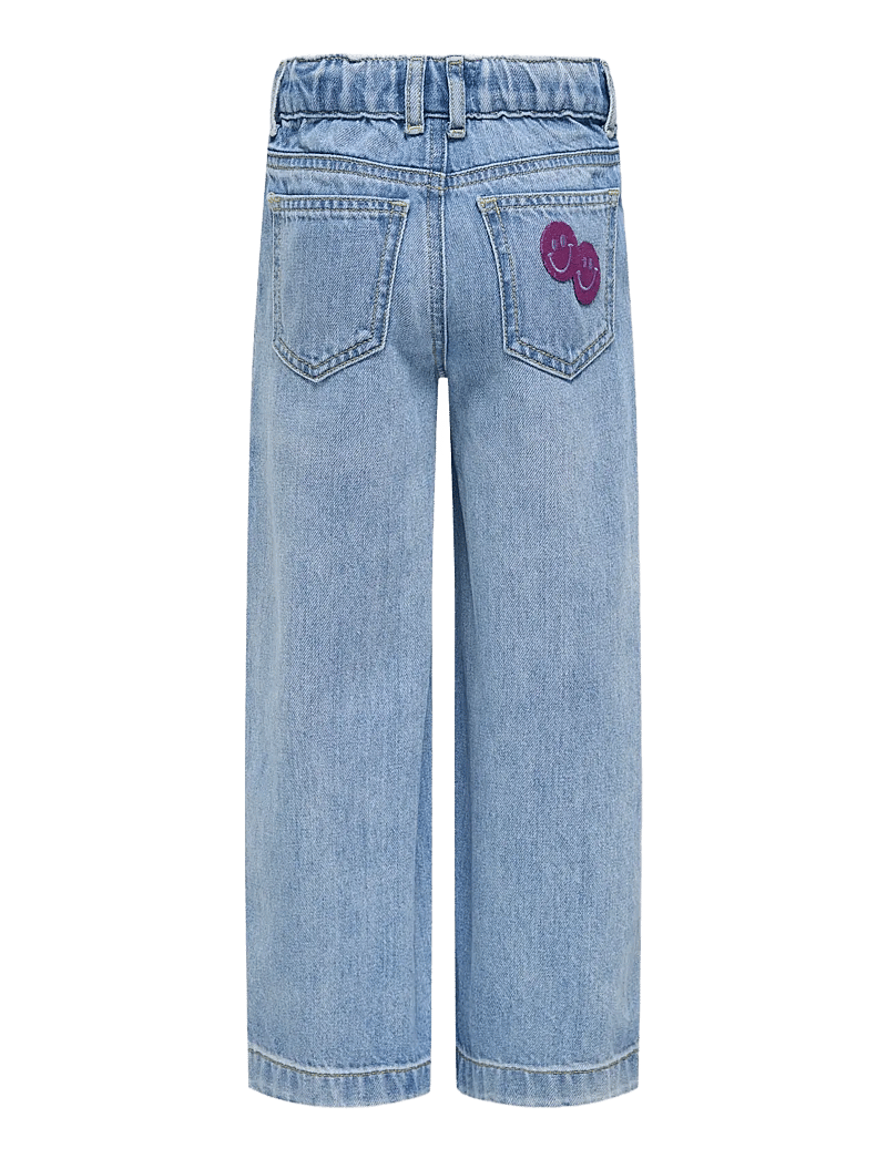 Kids Only - KMGCOMET SMILEY WIDE DNM NOOS - pantalons larges - light blue denim - 2