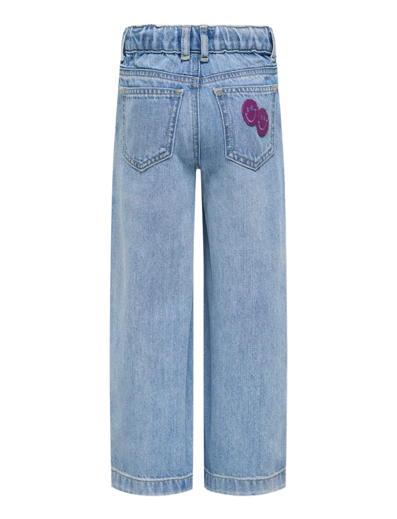 Kids Only - KMGCOMET SMILEY WIDE DNM NOOS - pantalons larges - light blue denim - 2