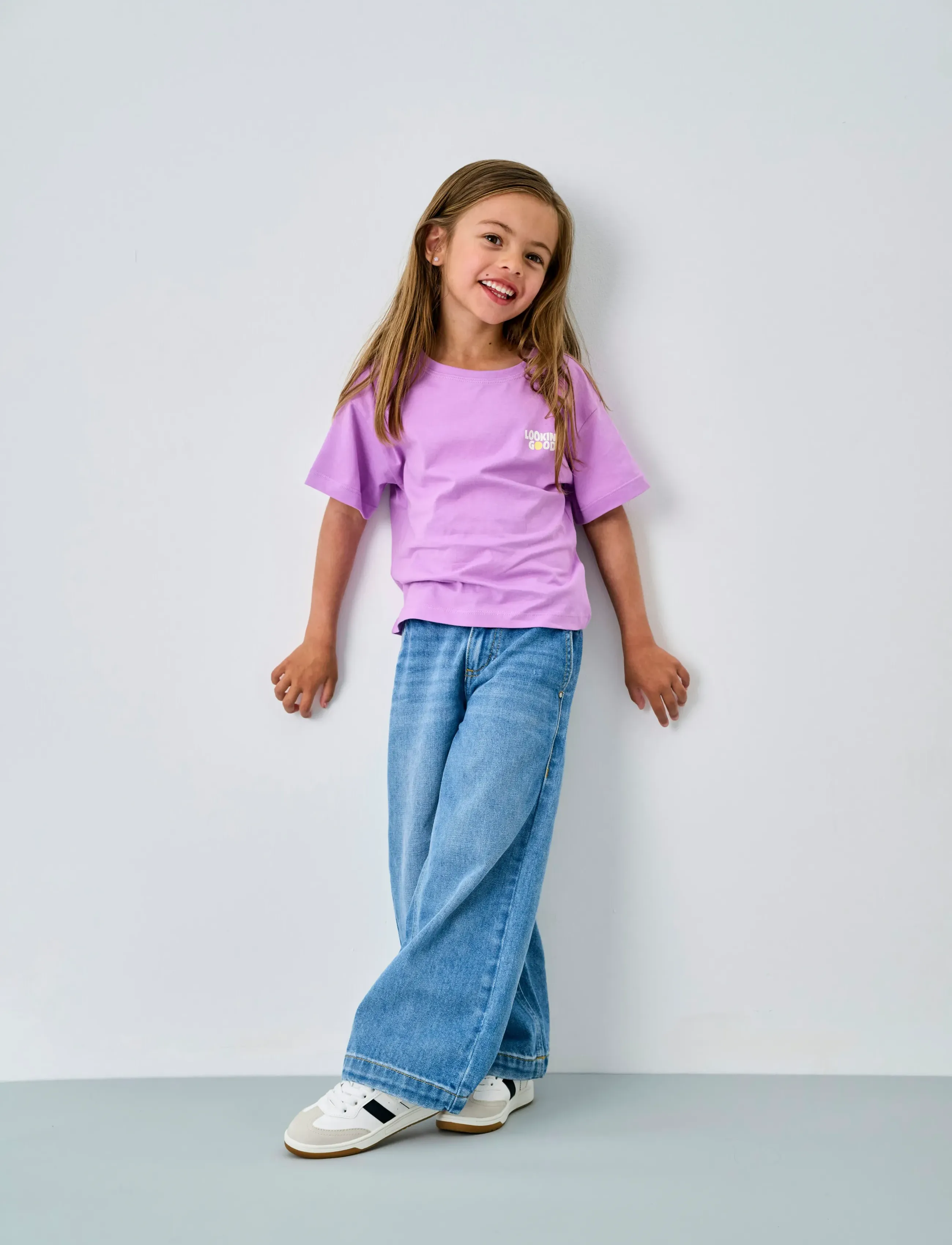Kids Only Kmgcomet Smiley Wide Dnm Noos, 98, Jeans, Blau - Kinder