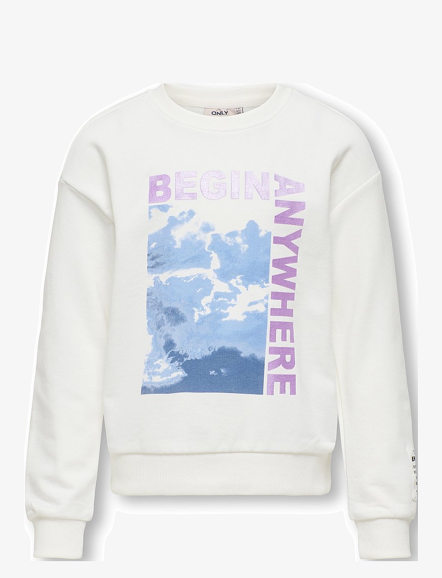 Kids Only - KOGTAYLOR LIFE L/S O-NECK UB SWT - sweatshirts - cloud dancer - 0